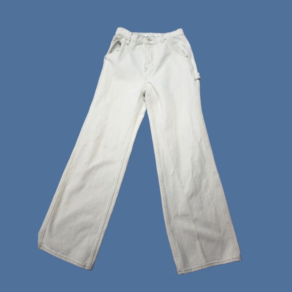 Pacsun PacSun Jeans Womens 27 White Ultra High Rise Flare Carpenter Contrast Stitch Size 27" / US 4 / IT 40 - 1 Thumbnail