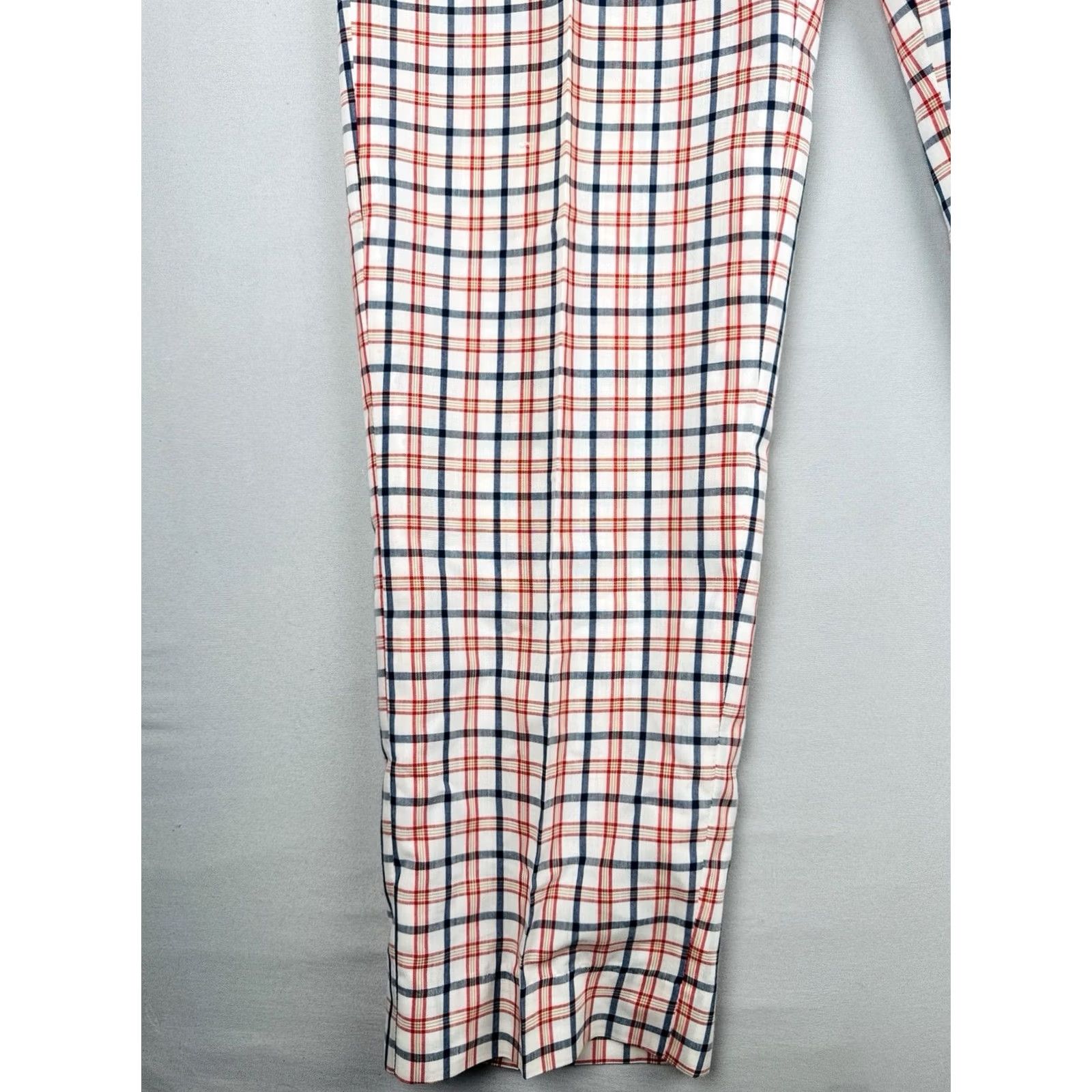 Sears VINTAGE Sears Kings Road Plaid Pants Perma-Prest 34x30 1970s Blue Disco Straight Leg Mens Size US 34 / EU 50 - 3 Thumbnail