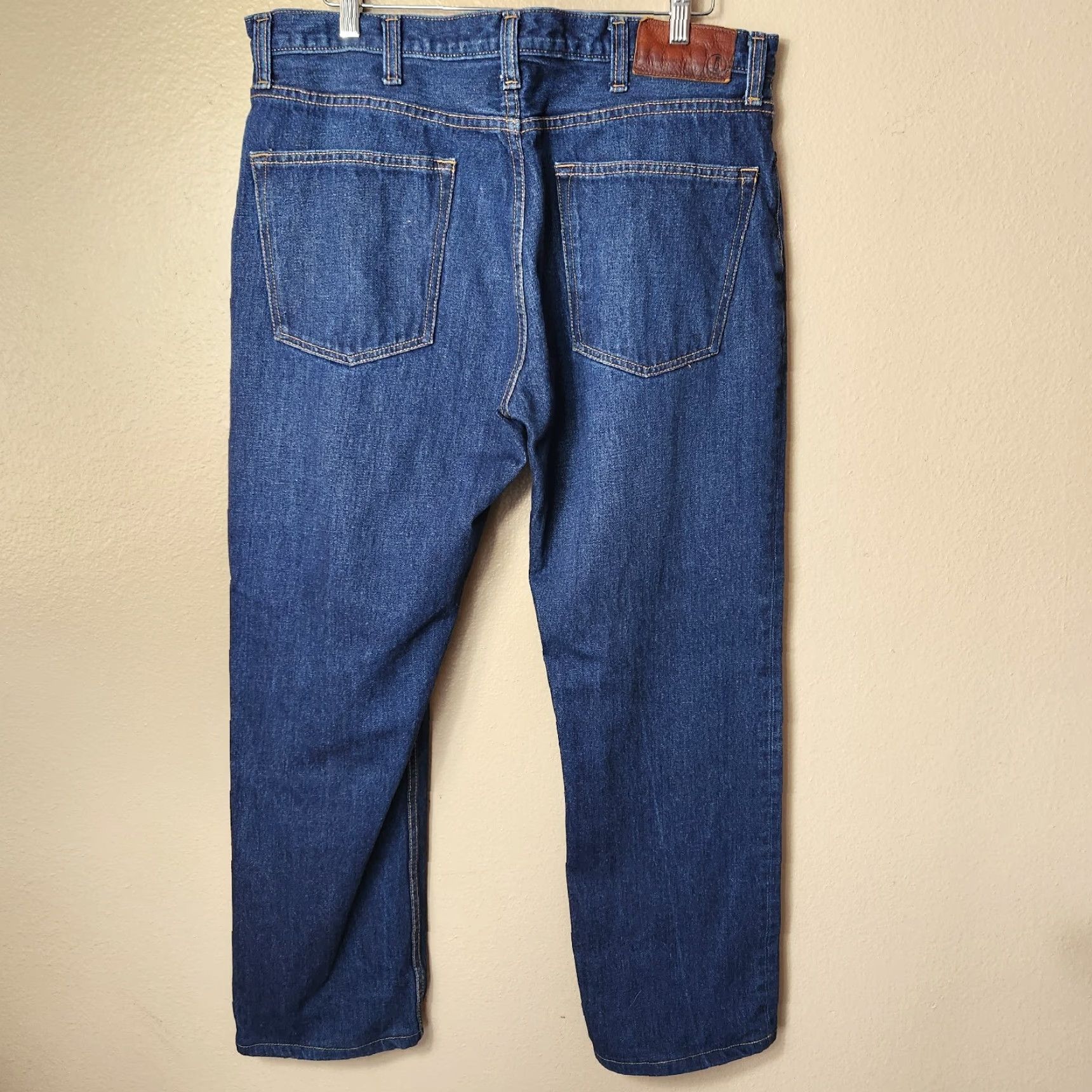 Lands' End Lands' End Jeans Mens Dark Wash Straight Fit 100% Cotton Size 37x30 Regular Inseam 30 Blue Denim Pants Size US 37 - 4 Thumbnail