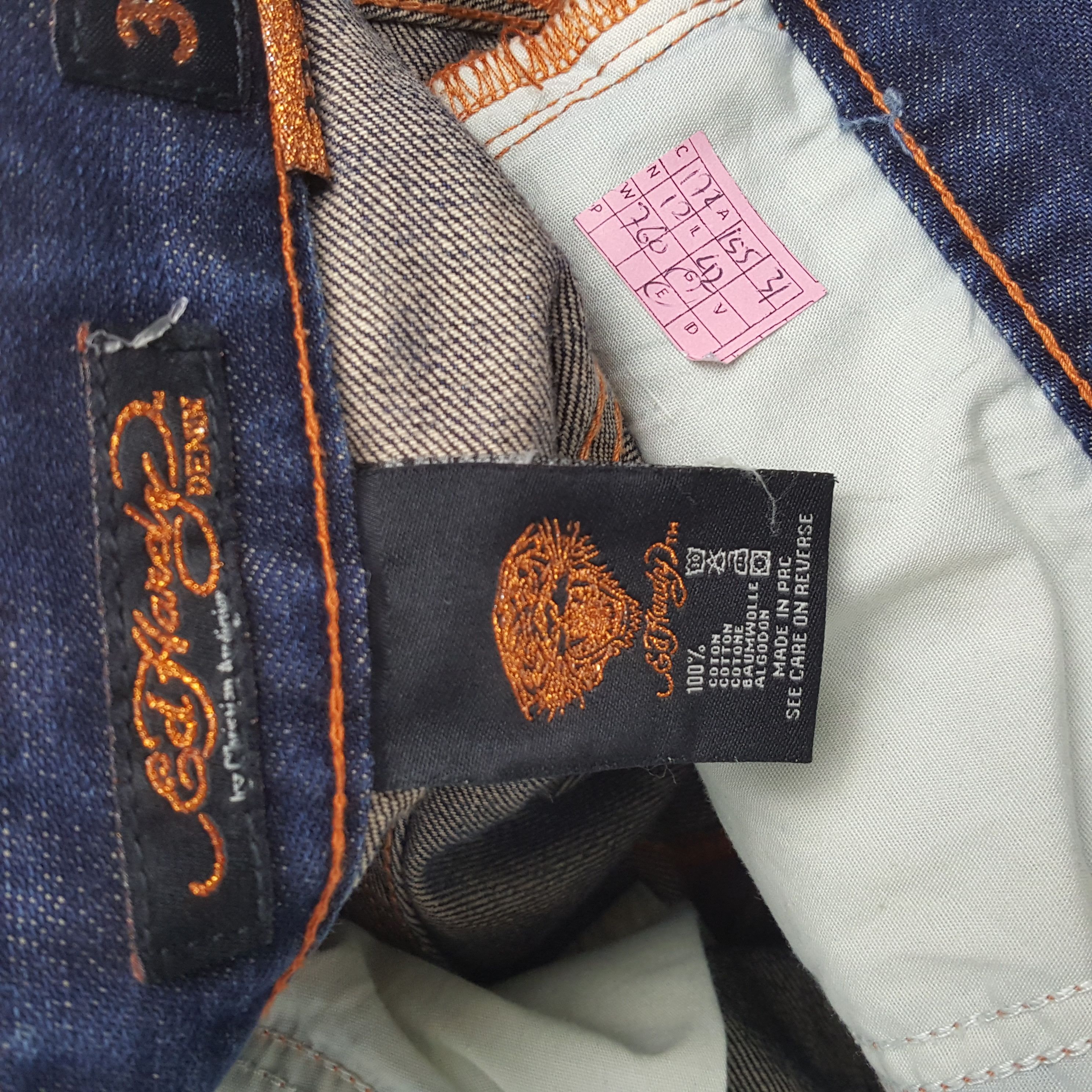 Christian Audigier × Ed Hardy × Vintage ED HARDY Rock Punk Streetwear Style Tiger Design Jeans Size US 31 - 12 Thumbnail