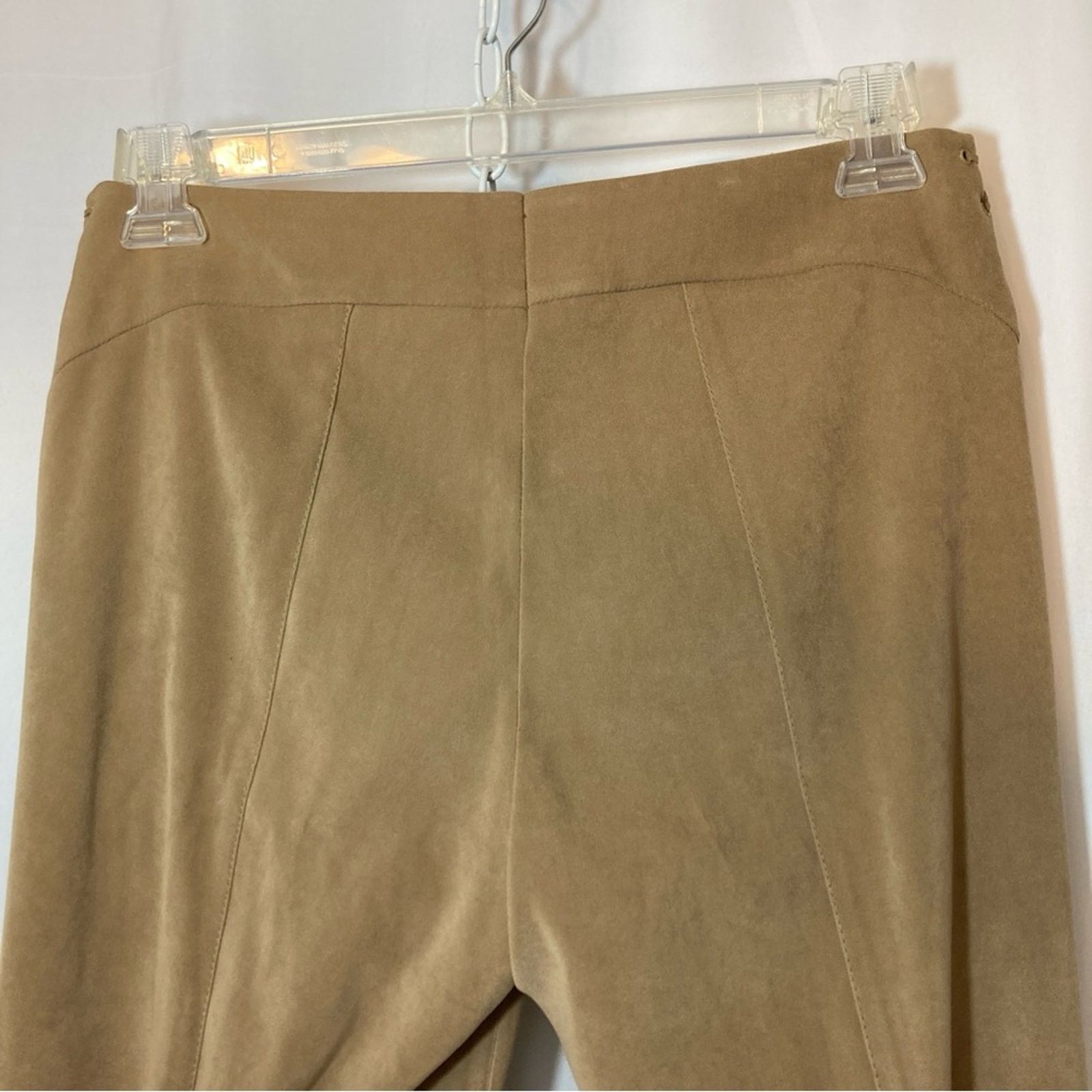 H&M H&M Hennes Faux Suede Tan Wide Leg Mid Rise Trousers Pants Size 34" / US 12 / IT 48 - 3 Thumbnail