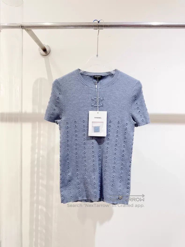 Chanel Chanel Blue knitted short sleeves Size XS / US 0-2 / IT 36-38 - 1 Thumbnail