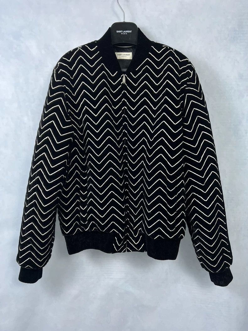 Saint Laurent Paris Saint Laurent Velvet Geometric Jacket-dmc Size US L / EU 52-54 / 3 - 1 Thumbnail