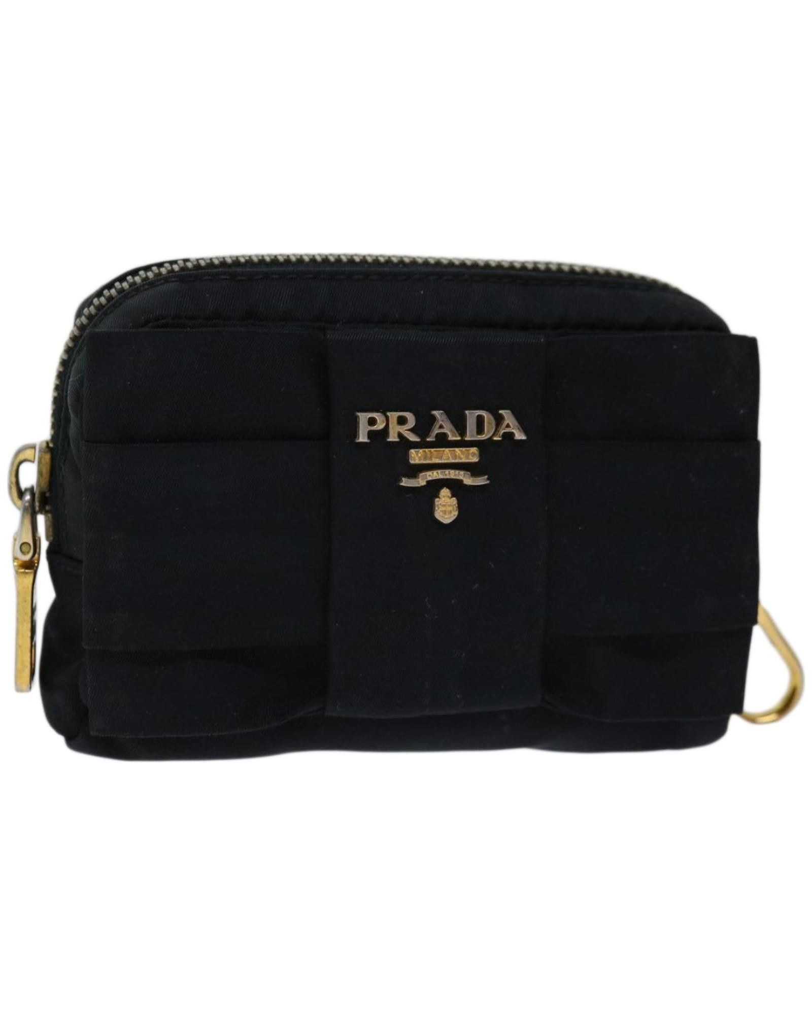 image of Prada Black Nylon Clutch For Women - Elegant And Practical
