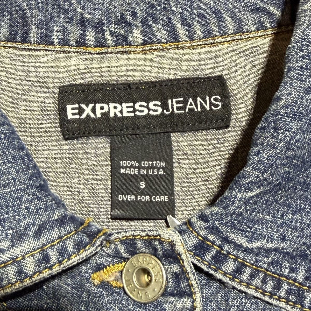 Express Vintage Express Jeans Denim Jacket Cropped Y2K USA Small Size S / US 4 / IT 40 - 2 Thumbnail
