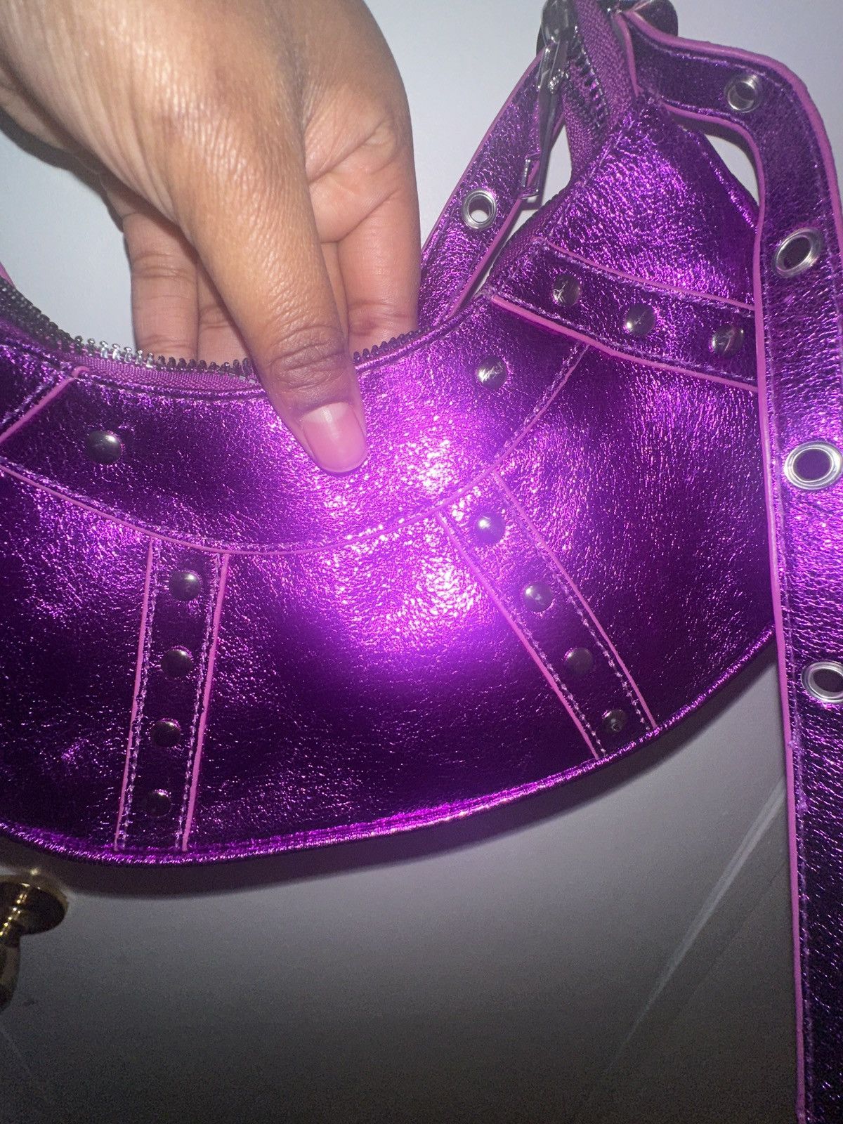 Other Purple glitter rhinestone shoulder bag Size ONE SIZE - 1 Thumbnail