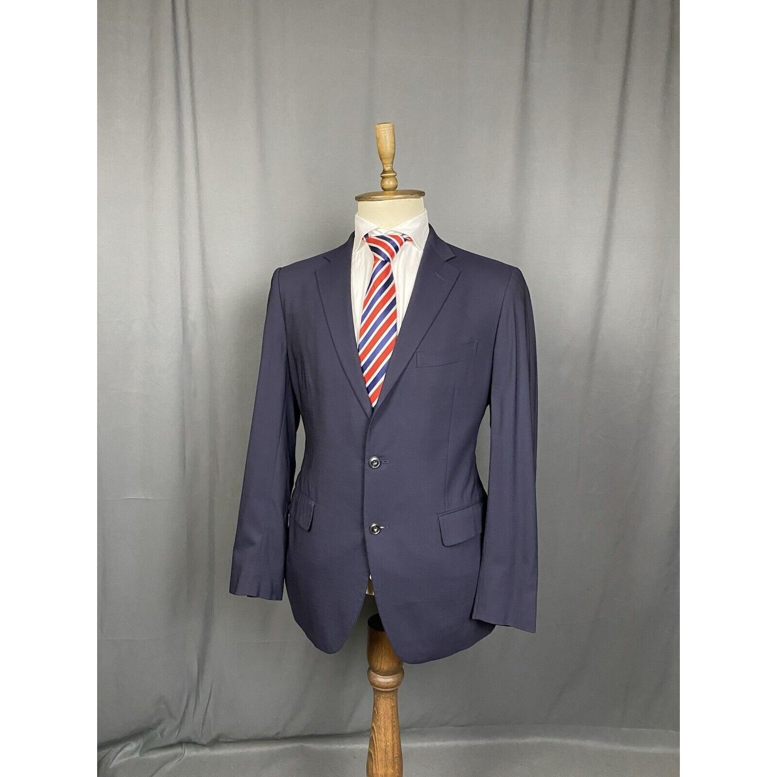 Boglioli Boglioli Men's Dark Blue Wool Blazer Jacket Size 54 Size 54R - 2 Thumbnail