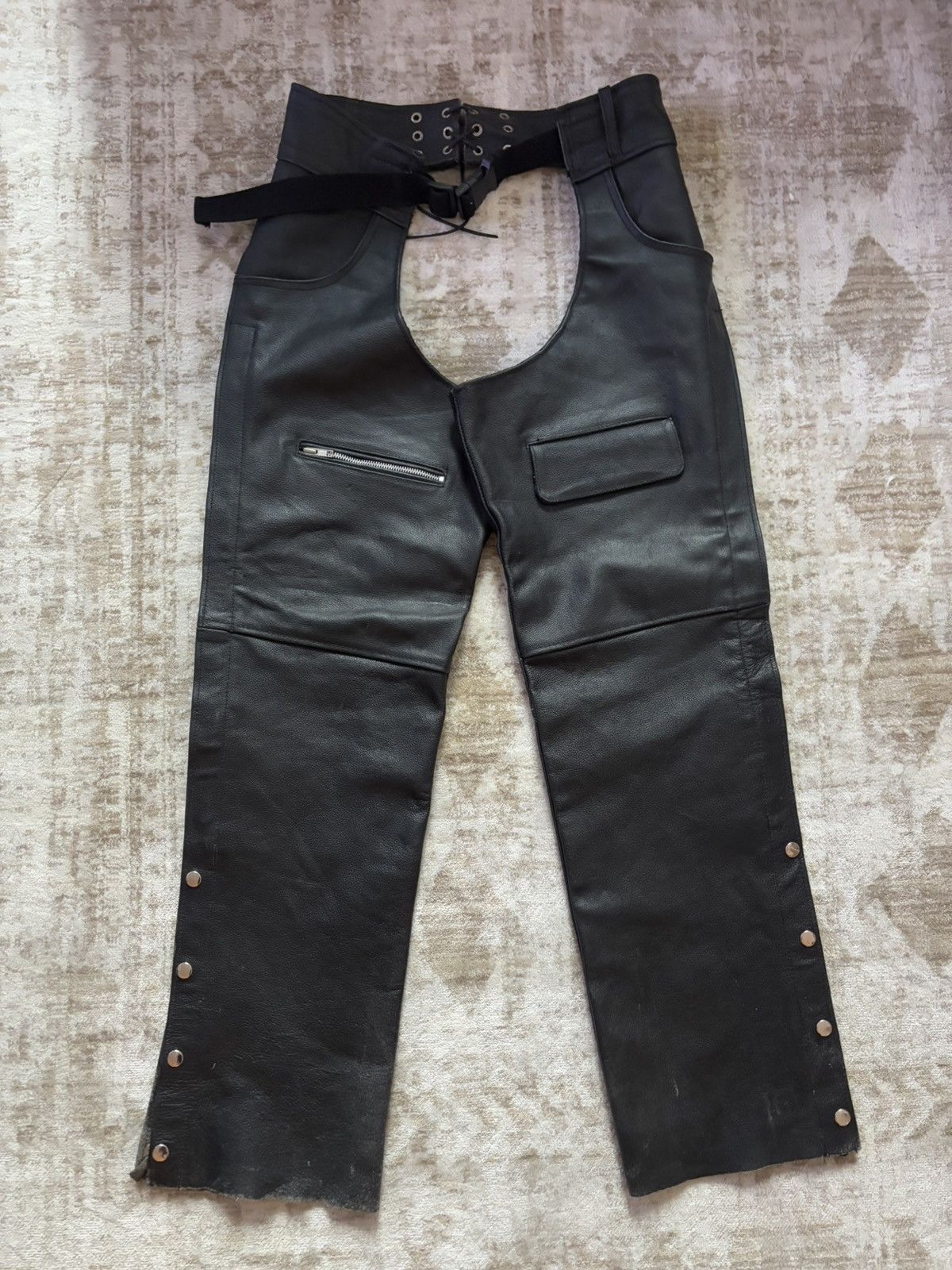 Vintage Vintage black real leather chaps Size US 31 - 4 Thumbnail