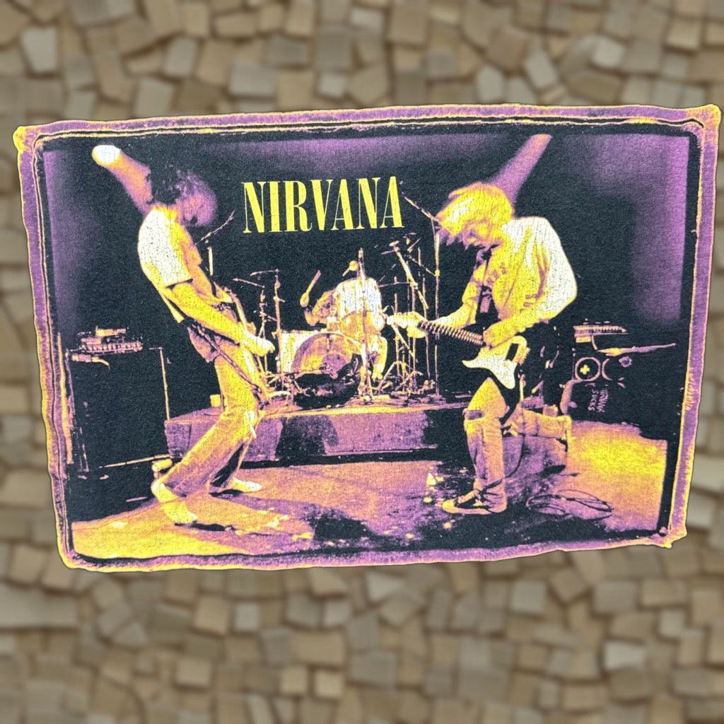 Vintage Vintage Nirvana Band T-Shirt Men Medium Black 90s Grunge Music Logo Graphic Tee Size US M / EU 48-50 / 2 - 1 Thumbnail