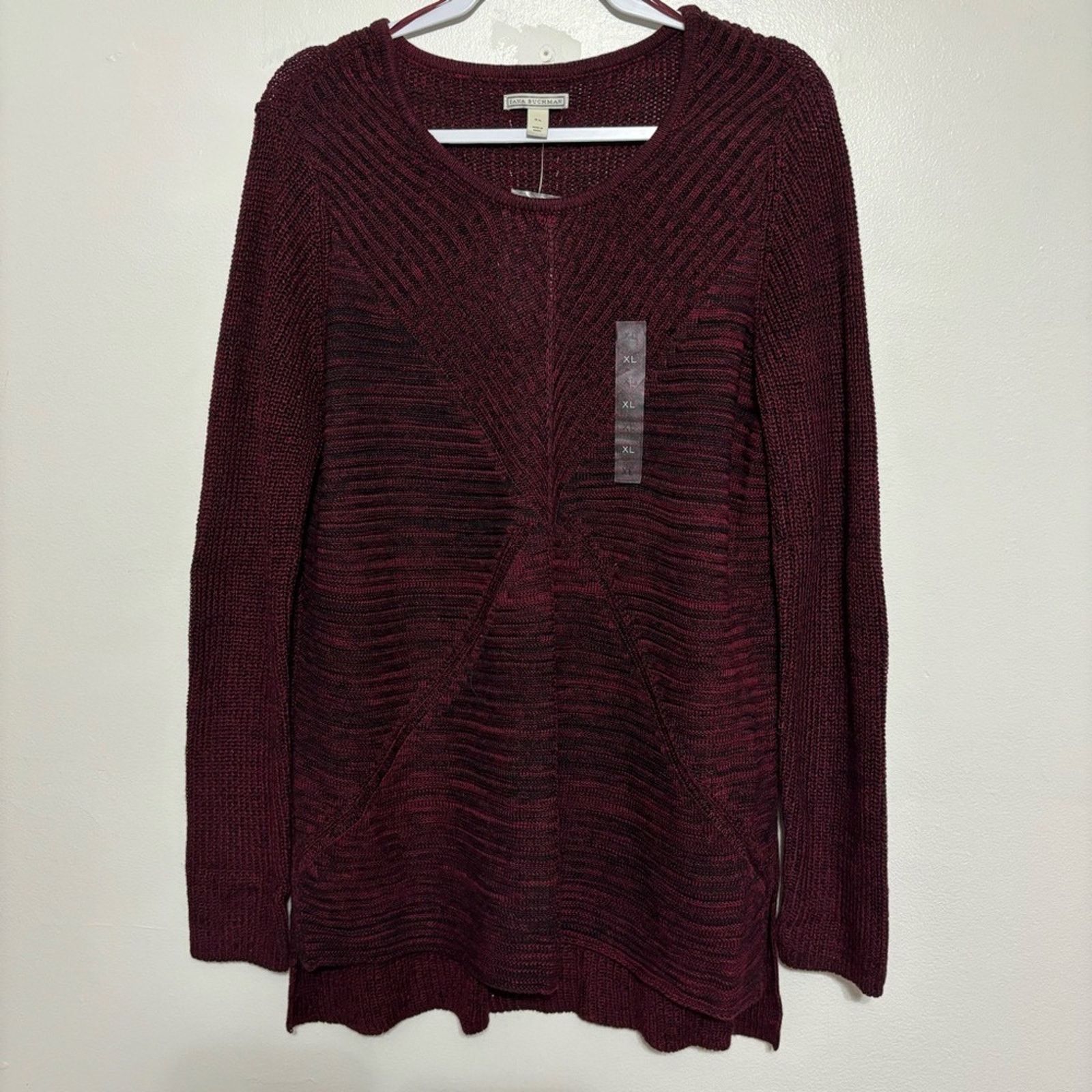 Other Dana Buchman Red and Black Loose Fit Sweater Size XL NWT Size XL / US 12-14 / IT 48-50 - 1 Thumbnail