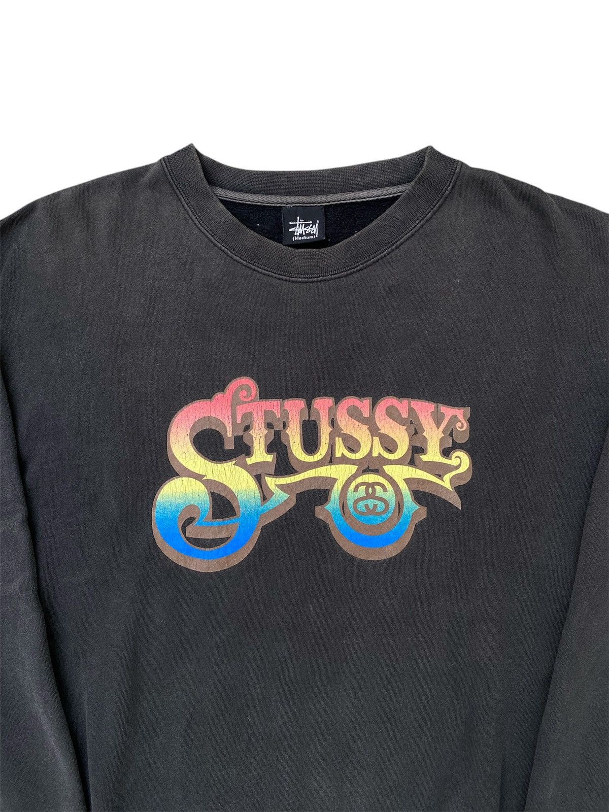 2000s Vintage Stussy Rainbow Logo Sweatshirt
