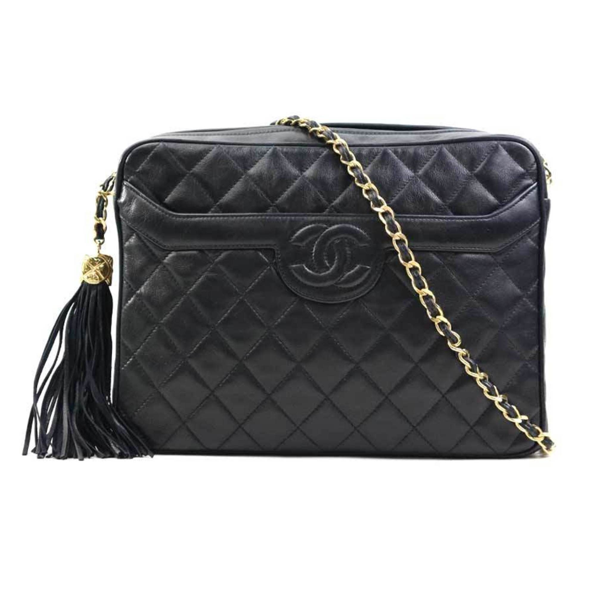 Chanel CHANEL Matelasse Shoulder Bag in Black and Gold, Women's, e60812a Size ONE SIZE - 1 Thumbnail