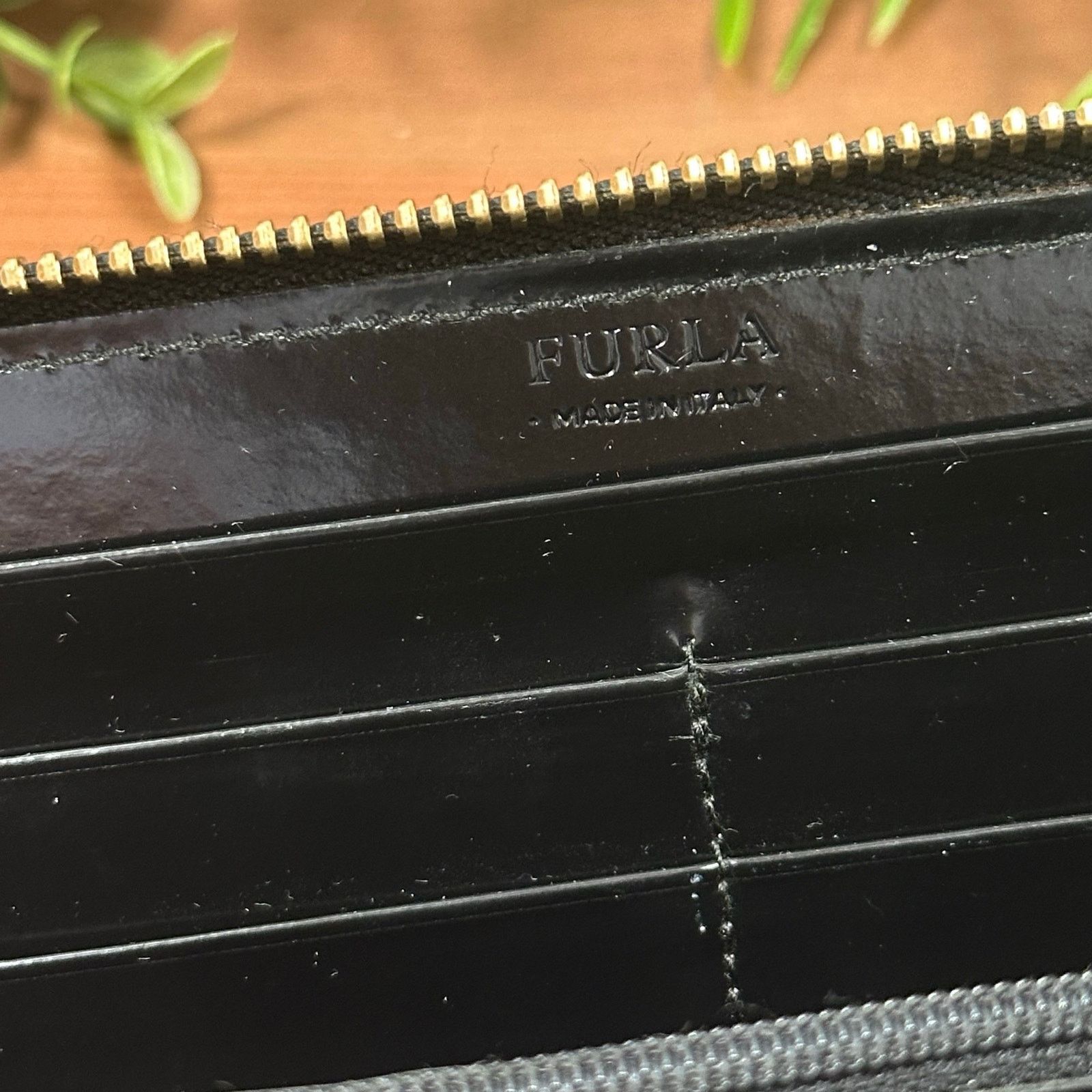 Furla Furla Black Patent Leather Zip Around Wallet Size ONE SIZE - 7 Thumbnail