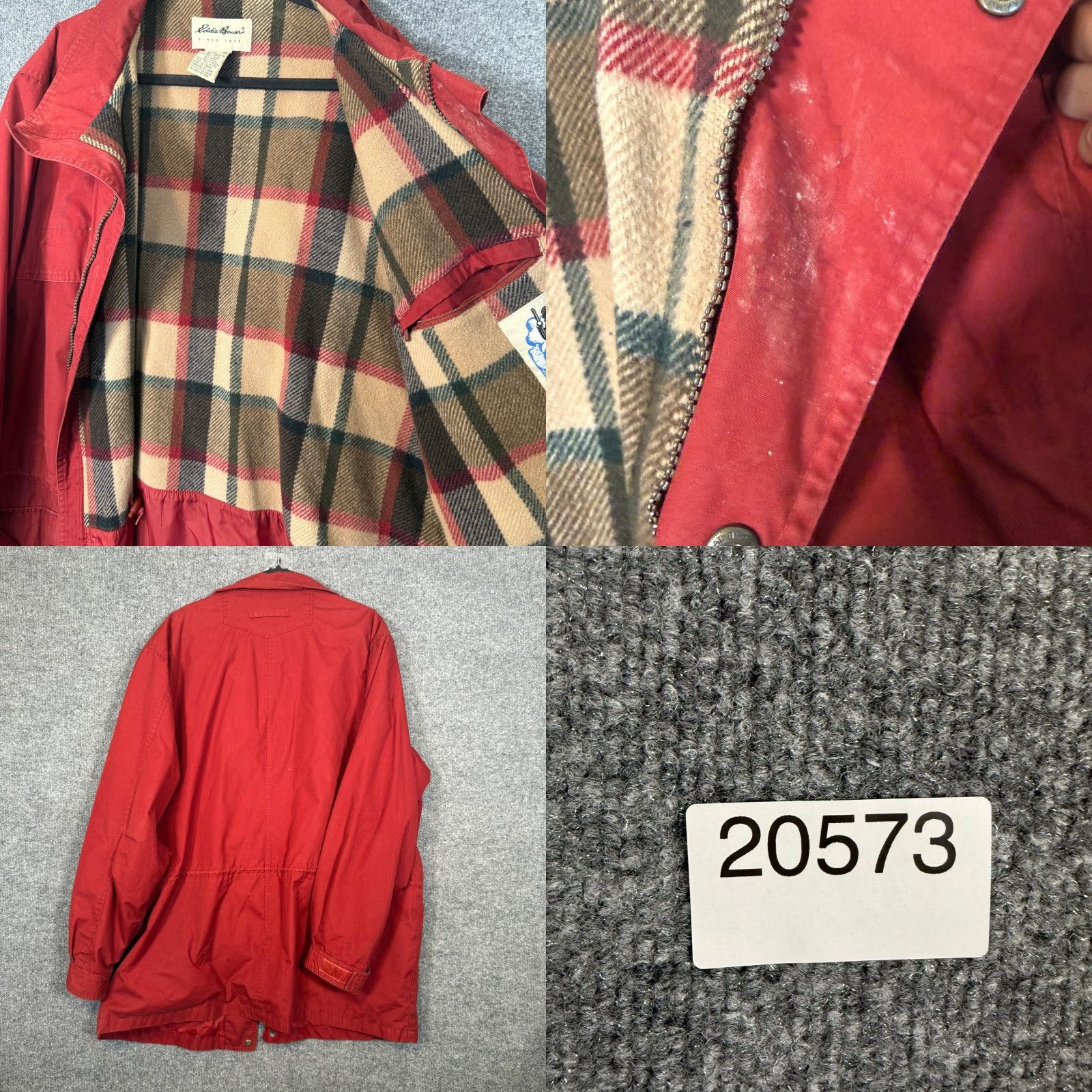 Eddie Bauer VINTAGE Eddie Bauer Mountain Parka Jacket Mens XXL Red Plaid Lined Wool Field Coat Size US XXL / EU 58 / 5 - 8 Thumbnail