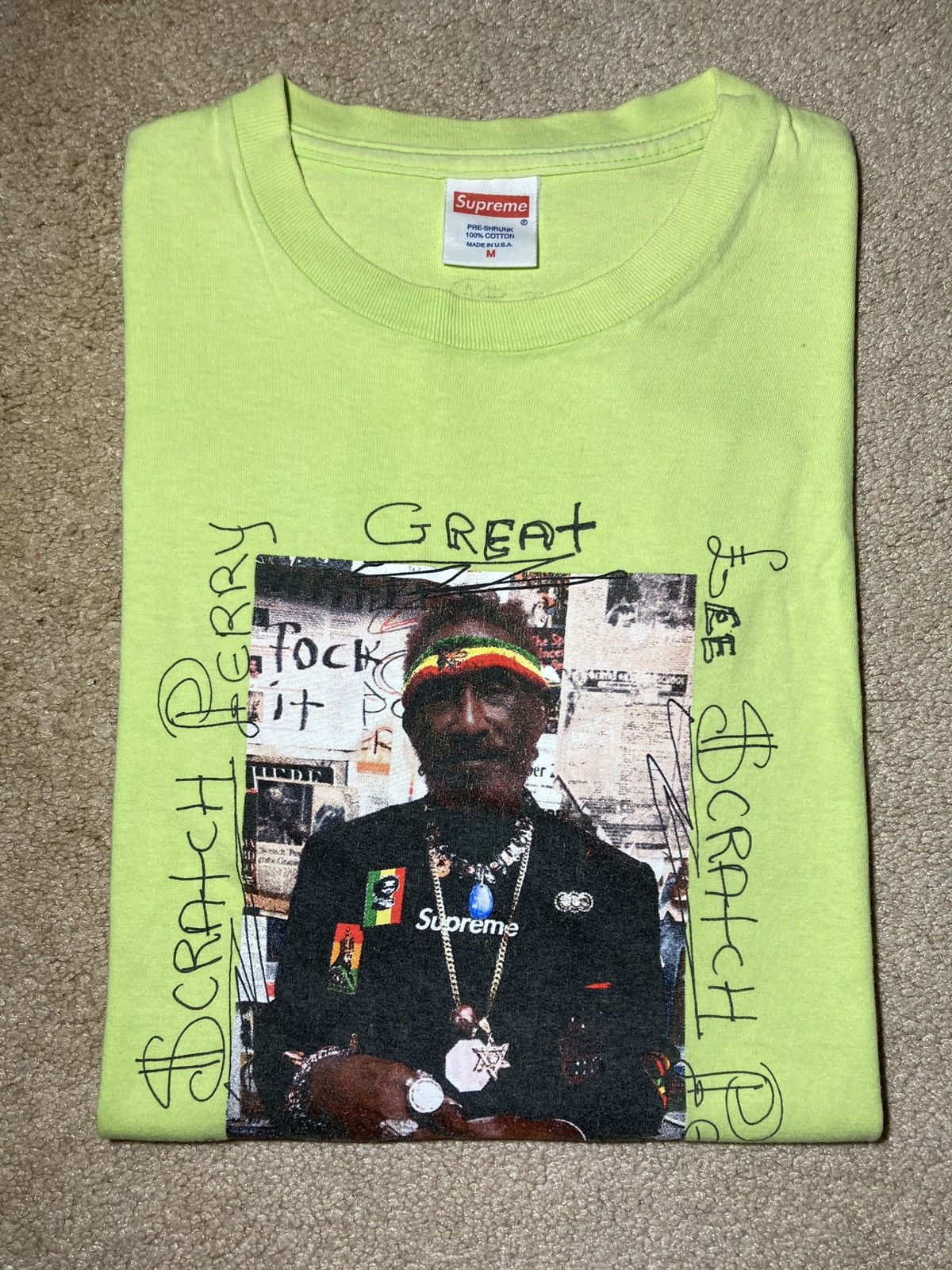 Supreme SS10 Supreme Lee Scratch Perry Photo Tee Lime Medium 2010 ...