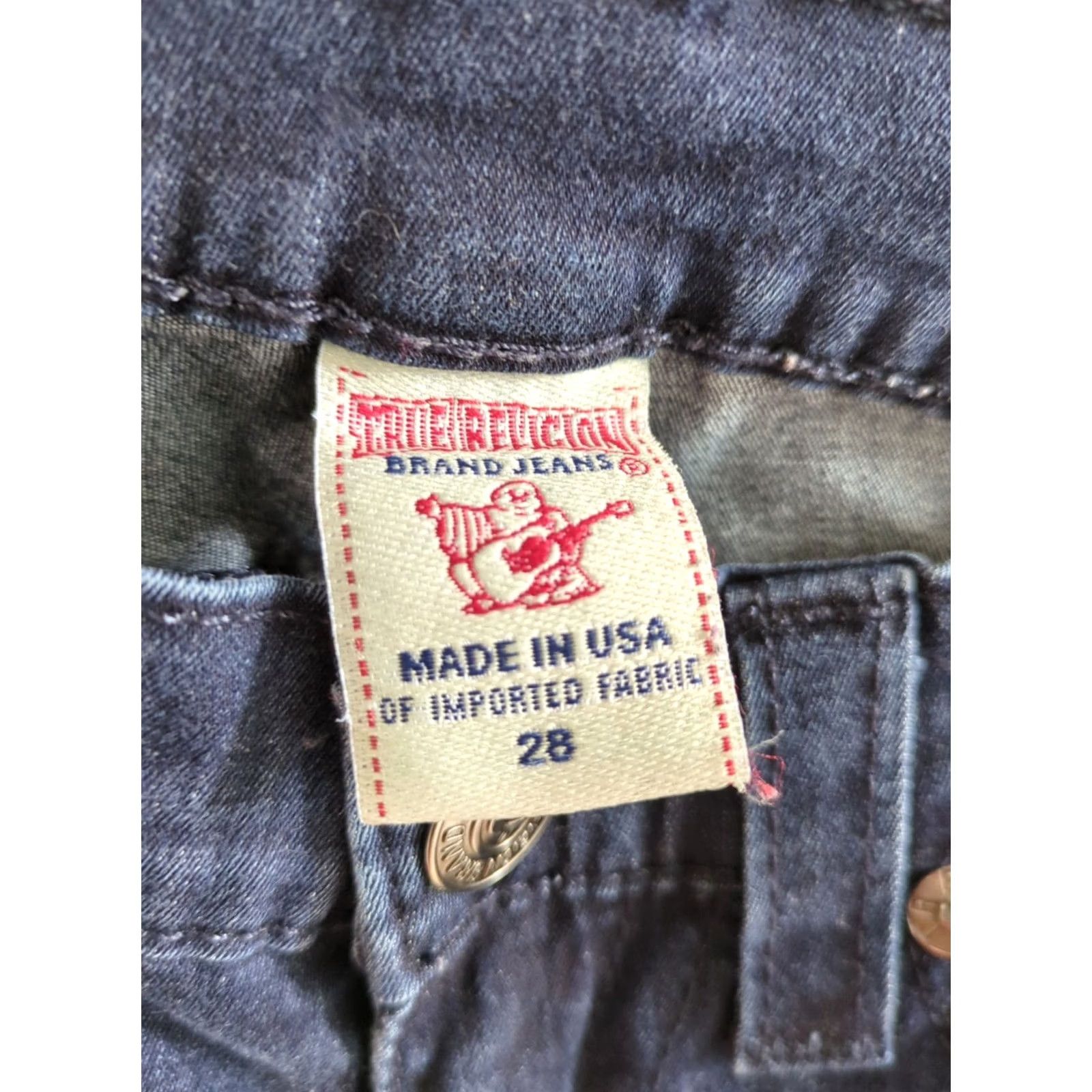 True Religion True Religion Jeans Women Dark Wash Skinny 28 Blue Denim Zip Button Inseam 29 Waist 14 Medium Womens Size 28" / US 6 / IT 42 - 2 Thumbnail