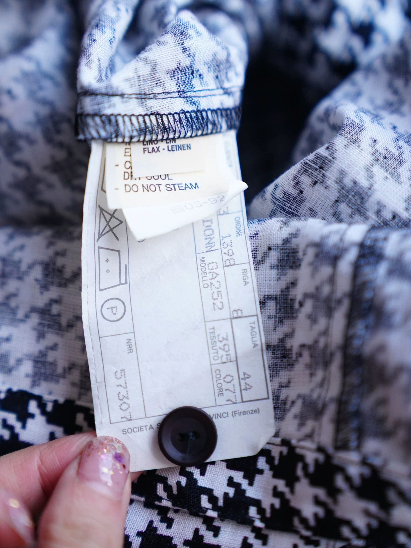 Other Gianni Versace 80s Linen Houndstooth Dress IT44/L Size M / US 6-8 / IT 42-44 - 8 Thumbnail