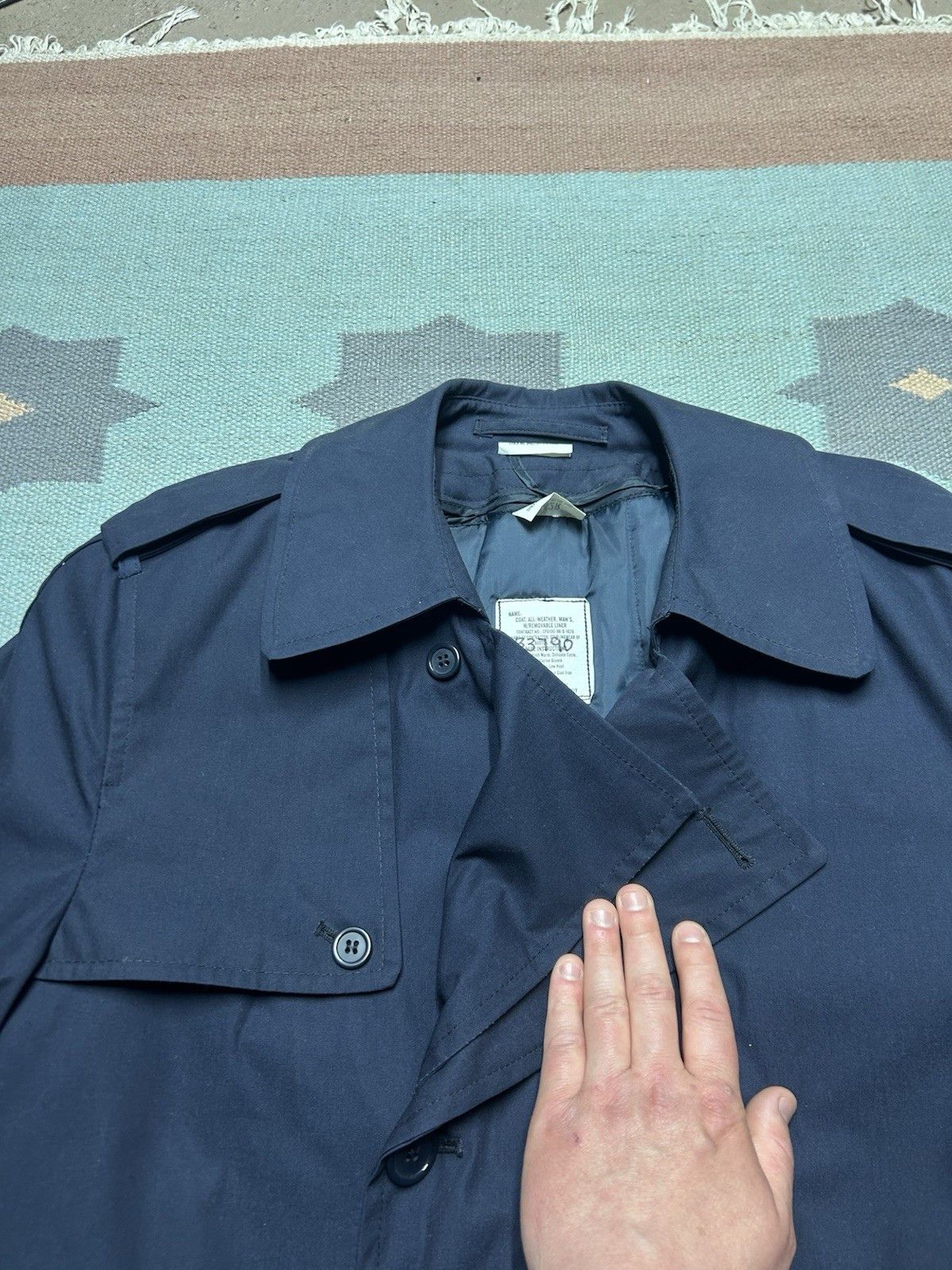 Vintage US Navy Trench Coat 42R Military All Weather Removable Liner Size US L / EU 52-54 / 3 - 3 Thumbnail