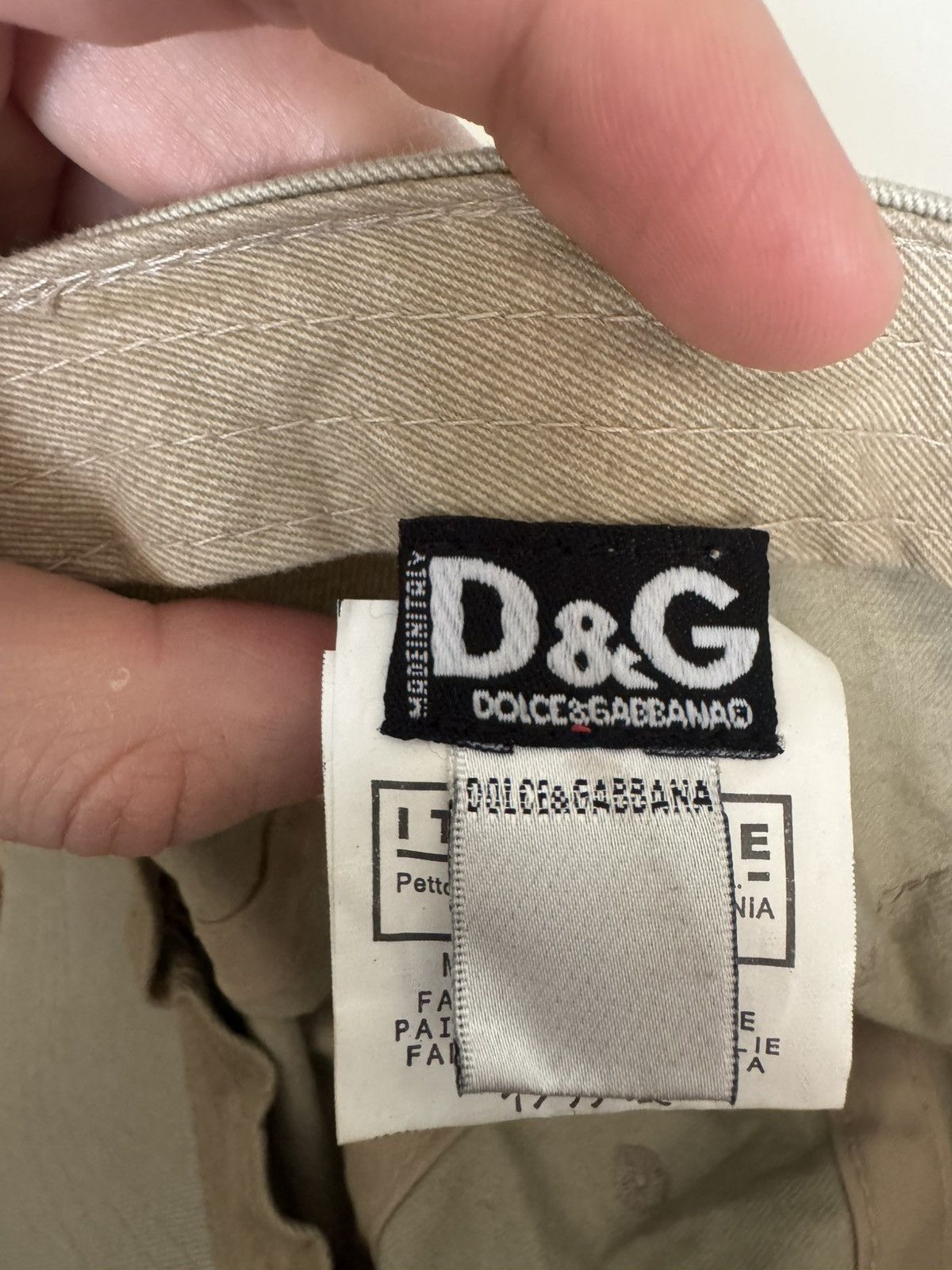 Dolce & Gabbana Dolce & Gabbana D&G 90s Logo Distressed Hat Cap Beige Y2k Size ONE SIZE - 5 Thumbnail