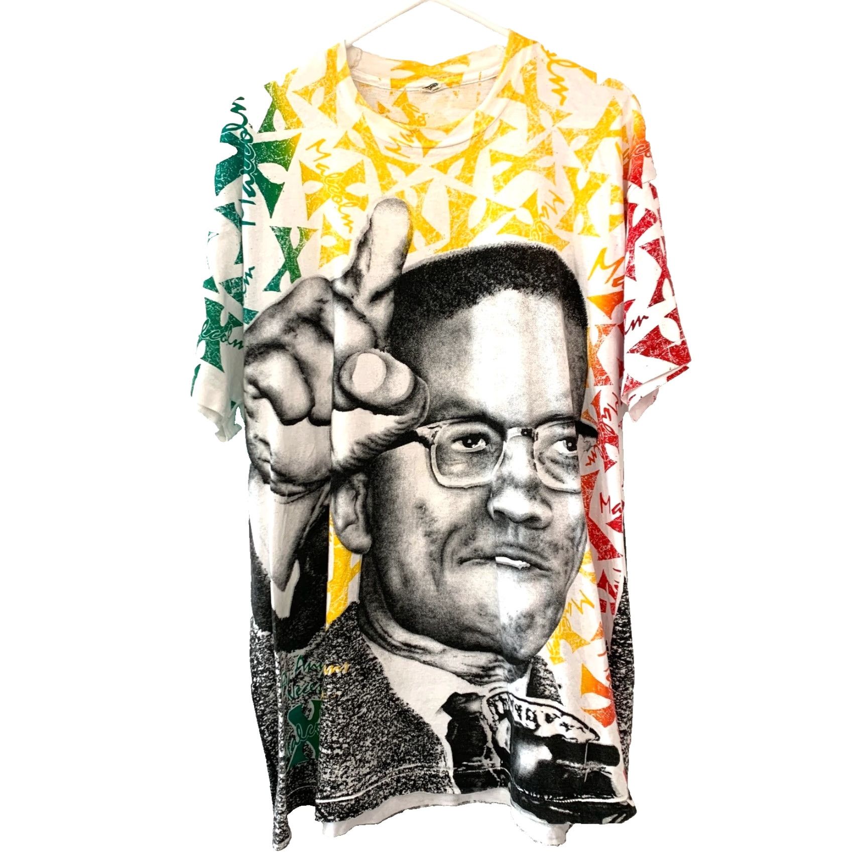Vintage VINTAGE Malcolm X By Any Means Necessary AOP Vintage Tee Screen Stars 3X Shirt Mens Size US XXL / EU 58 / 5 - 2 Thumbnail