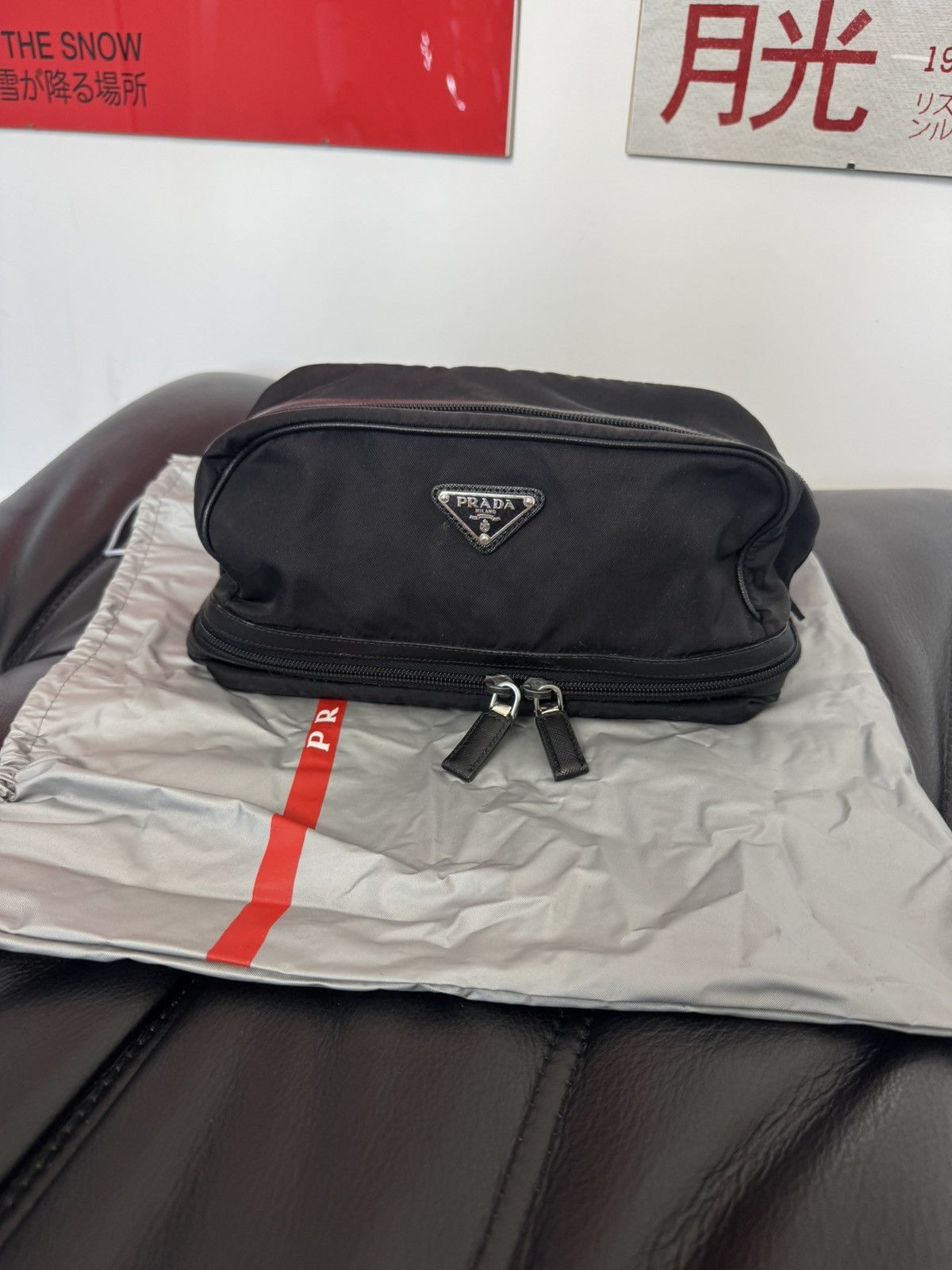 Prada Prada Cosmetic Bag Black Nylon Designer Rare Big Size Luxury Size ONE SIZE - 1 Thumbnail