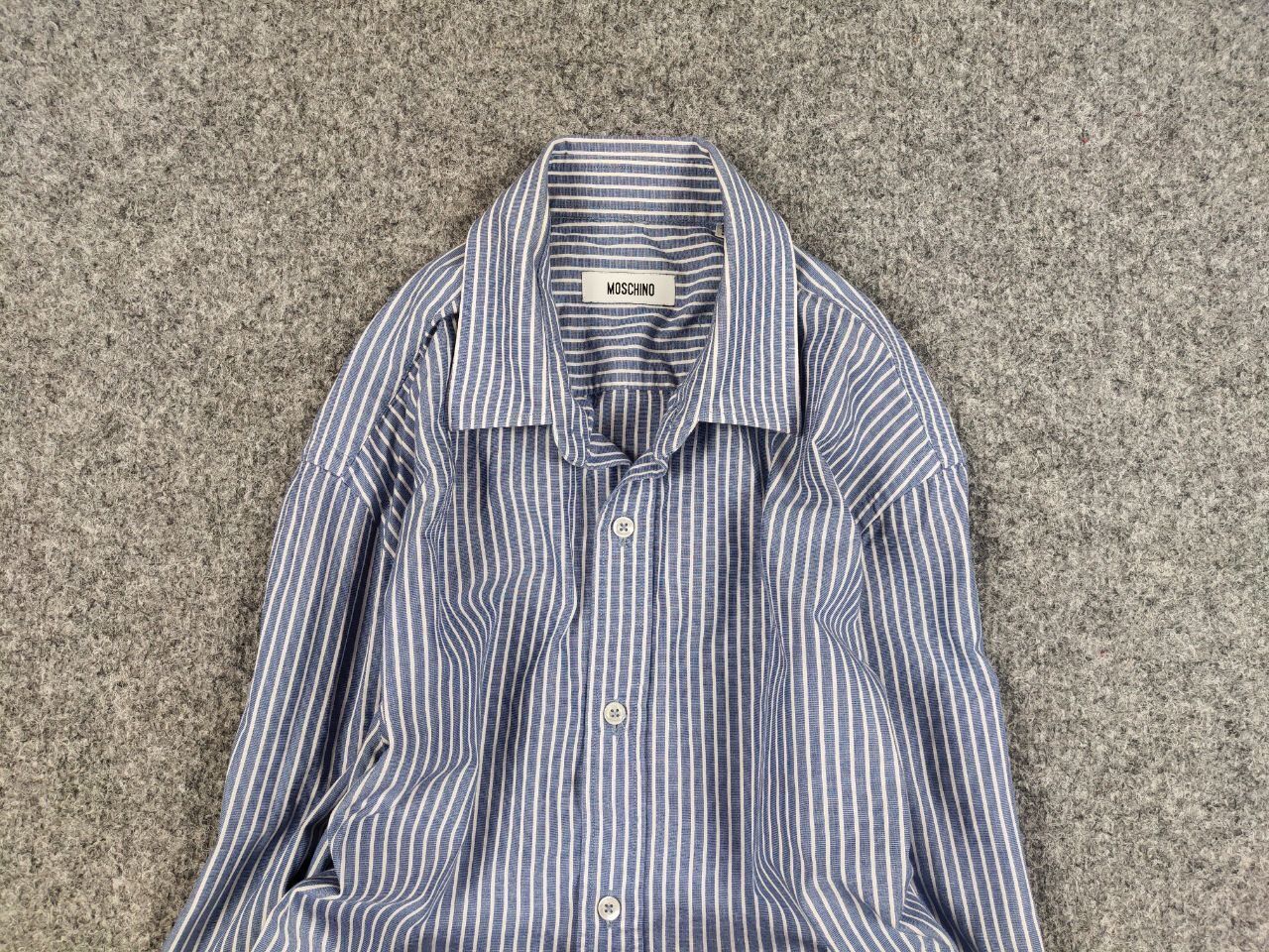 Moschino Moschino Design Casual Striped Minimalist Logo Button Shirt Size US M / EU 48-50 / 2 - 8 Thumbnail