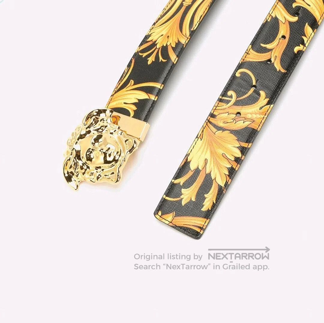 Versace Versace Baroque Print Medusa Logo Belt. Size ONE SIZE - 3 Thumbnail