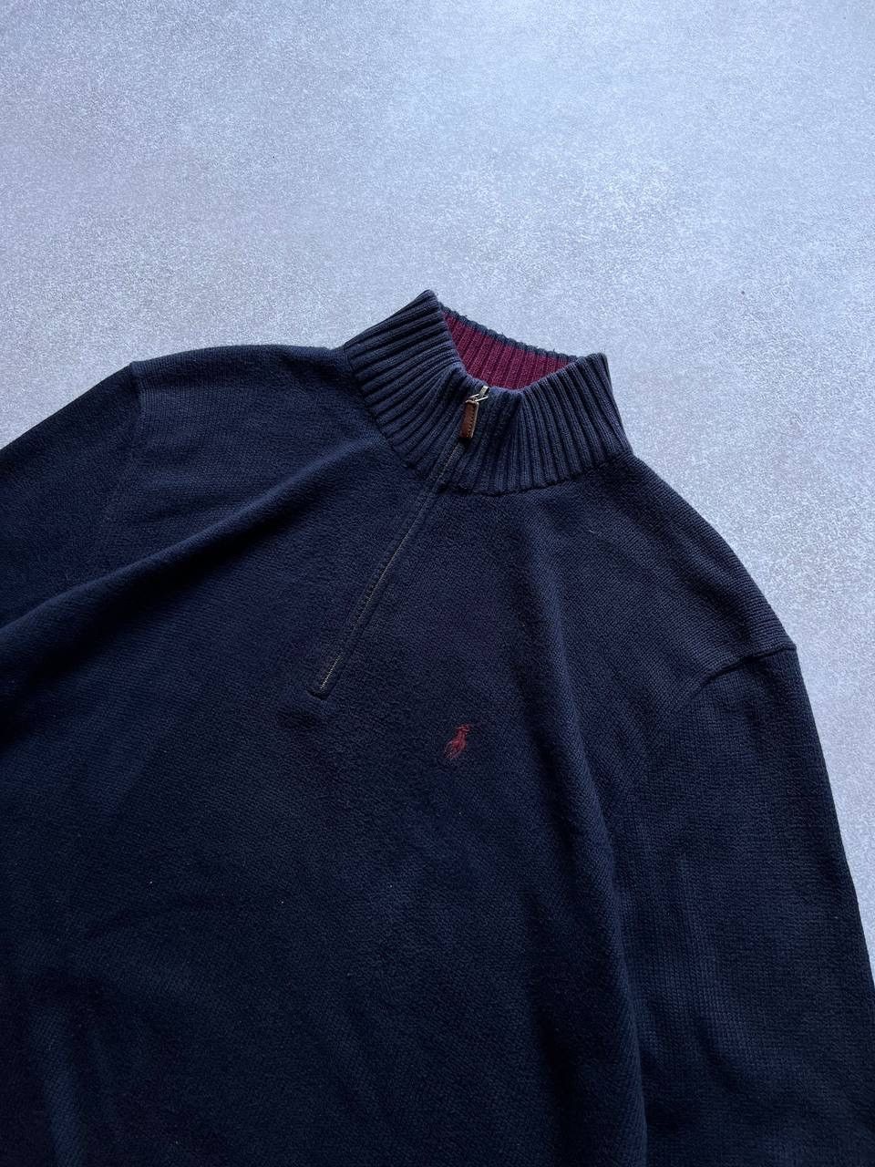 Polo Ralph Lauren × Vintage Vintage Polo Ralph Lauren Quarter Zip Sweater Y2K L Size US L / EU 52-54 / 3 - 2 Thumbnail