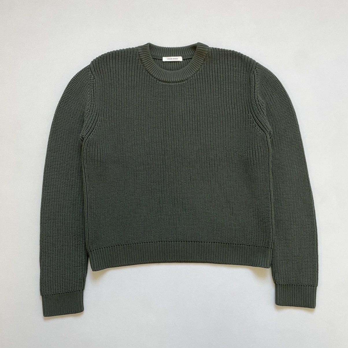 Craig Green Sample Olive Tech Ribbed Knit Sweater Size US M / EU 48-50 / 2 - 2 Thumbnail