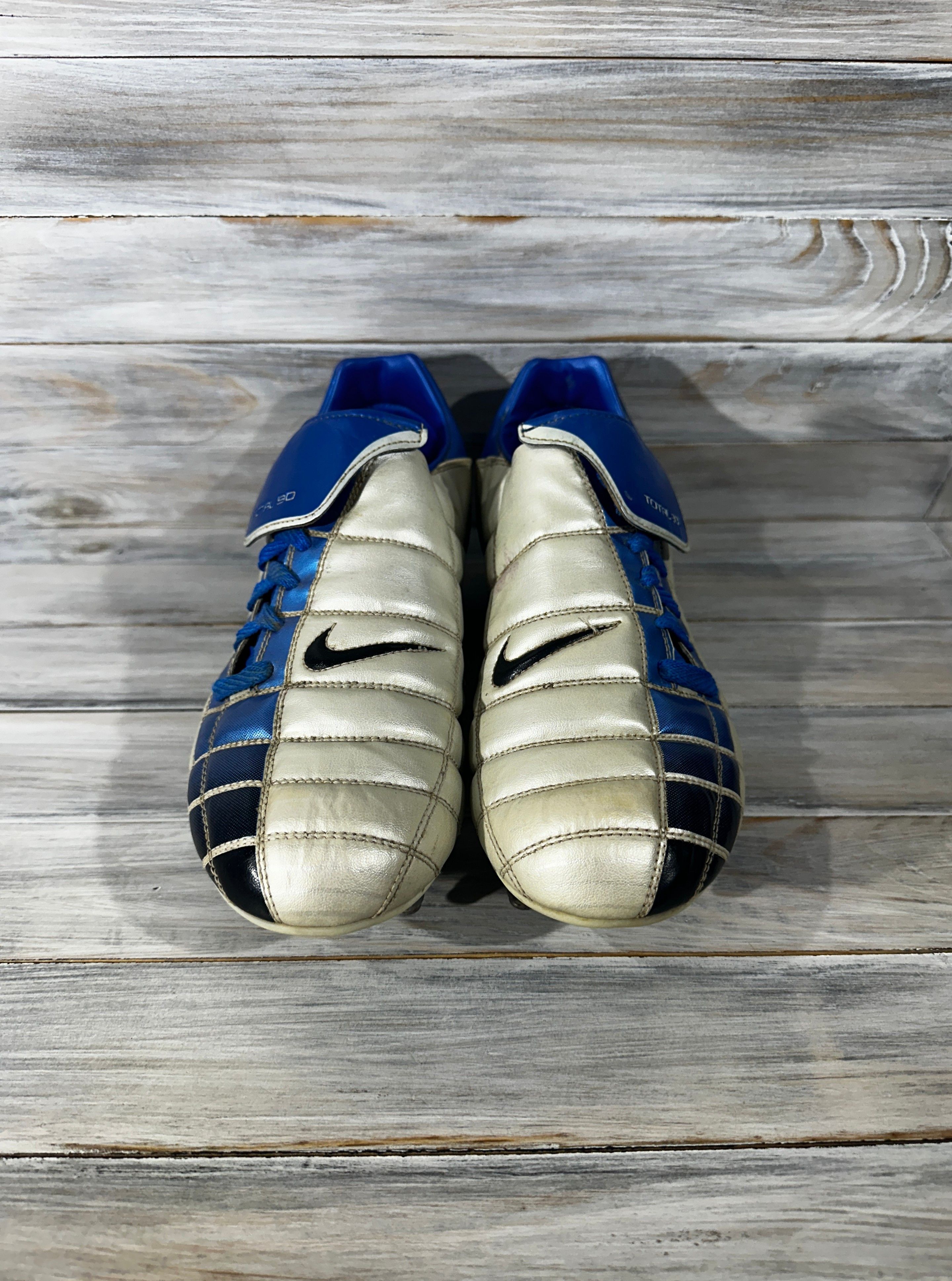 Nike × Vintage Vintage Nike Total 90 Men's Football Cleats Boots Silver Blu Size US 11 / EU 44 - 16 Thumbnail