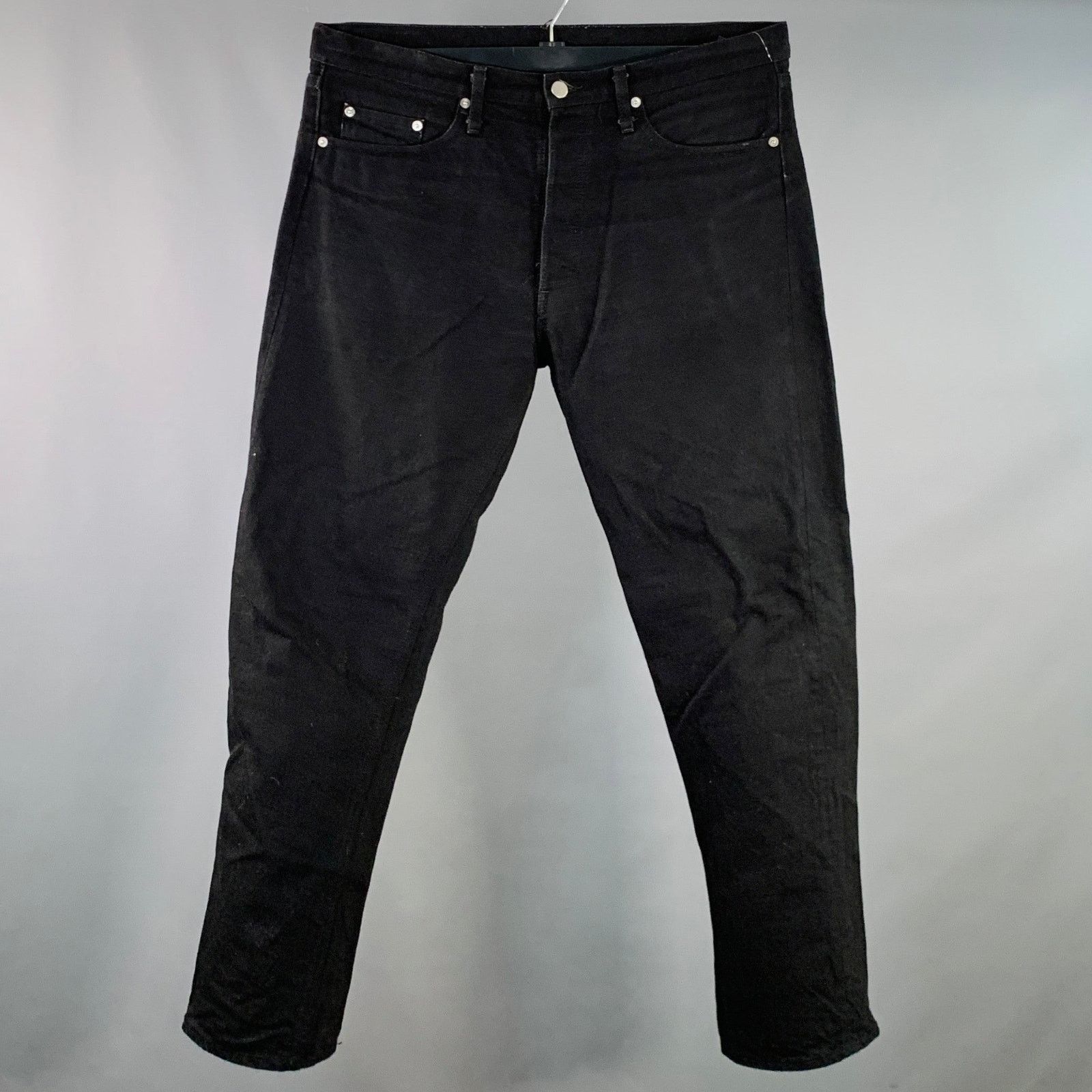 TUKI TUKI Size XL Black Twill Cotton Straight Five Pockets Jeans Size US 38 / EU 54 - 1 Thumbnail