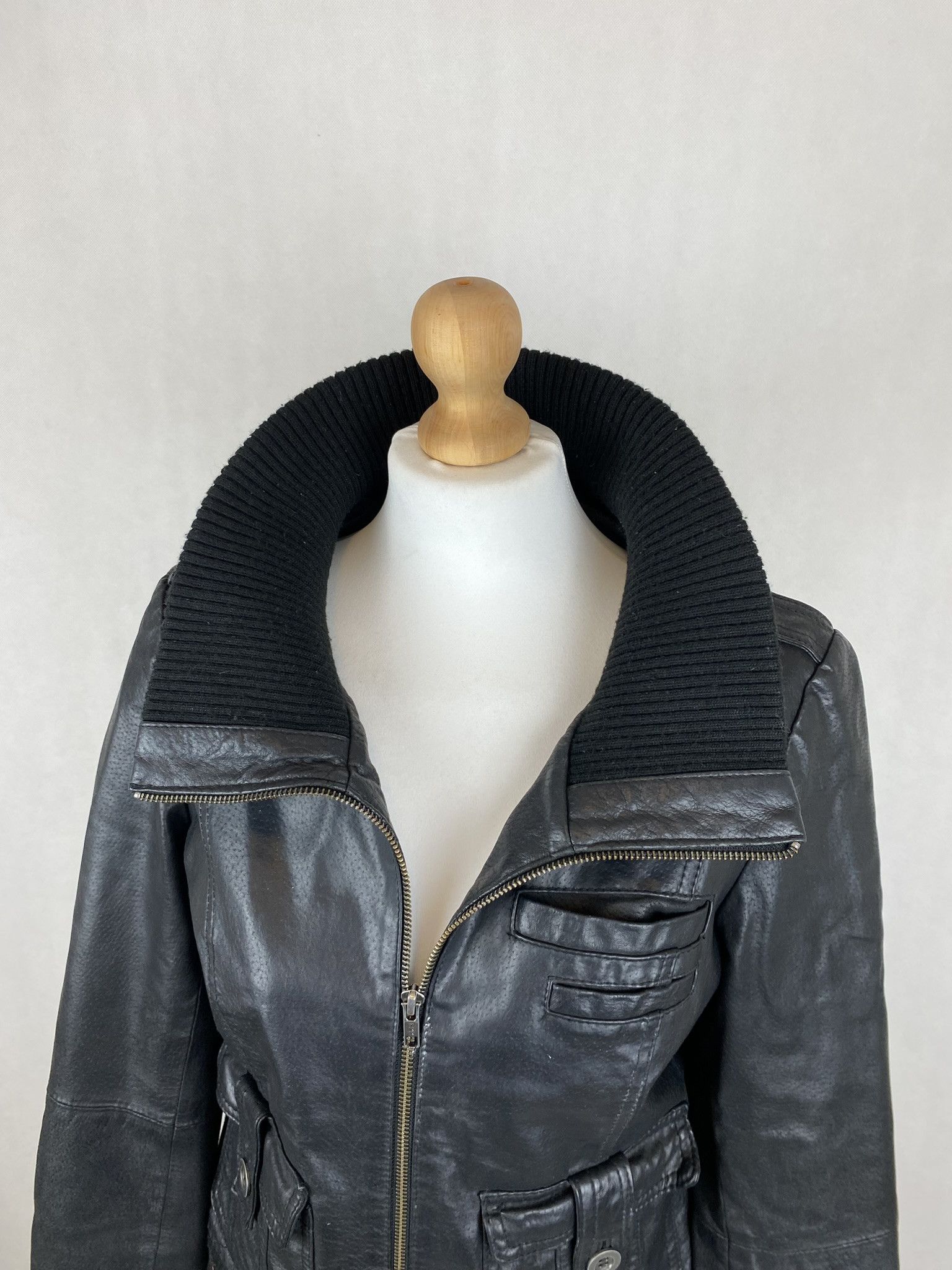 Genuine Leather × Vintage real leather jacket vintage vera pelle big collar Size L / US 10 / IT 46 - 3 Thumbnail