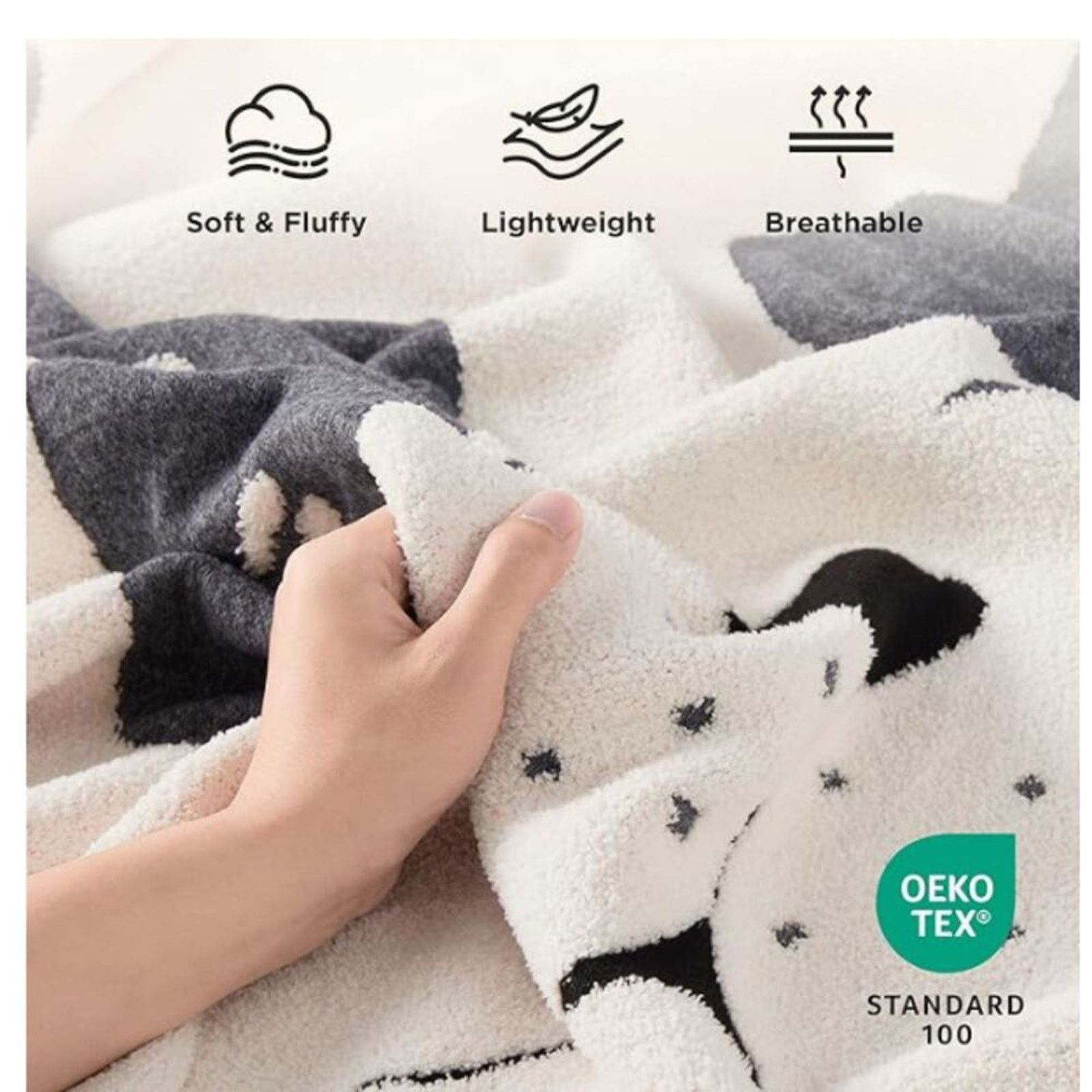 The Unbranded Brand Knit Throw Blanket Lightweight All-Season Beige 50x60 inch Size ONE SIZE - 3 Thumbnail