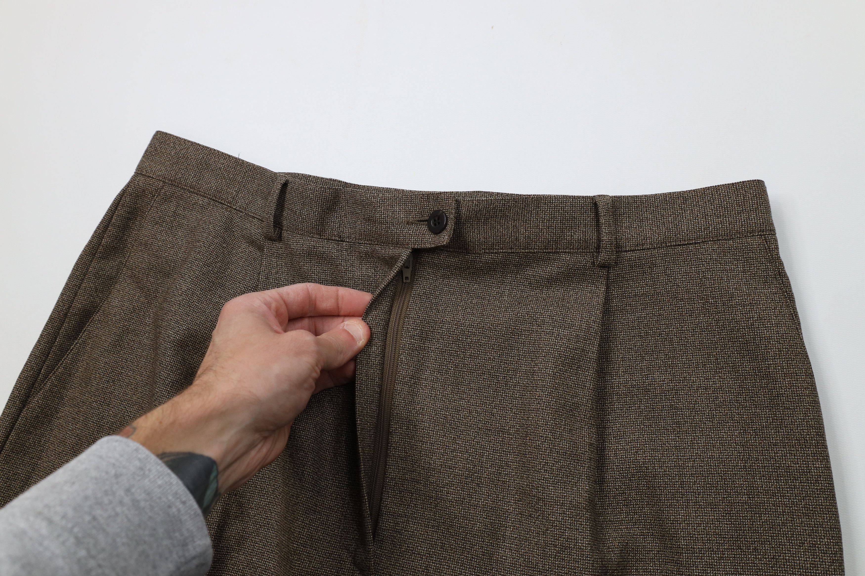 Ermenegildo Zegna Vintage Ermenegildo Zegna Wool Knit Chino Pants Brown Size 38" / US 16 / IT 52 - 6 Thumbnail