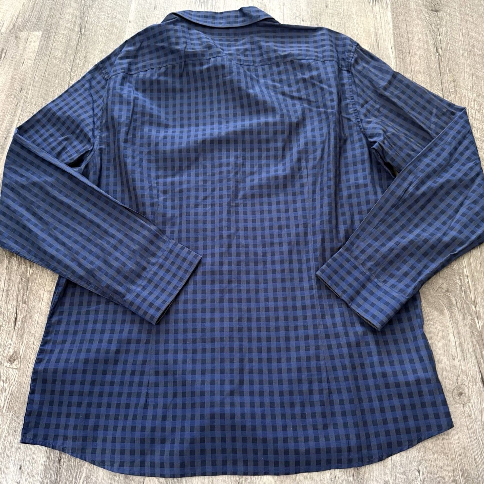 Kenneth Cole Kenneth Cole Reaction Shirt Mens 2XL Blue Check Slim Fit Button-Up Long Sleeve Size US XXL / EU 58 / 5 - 5 Thumbnail