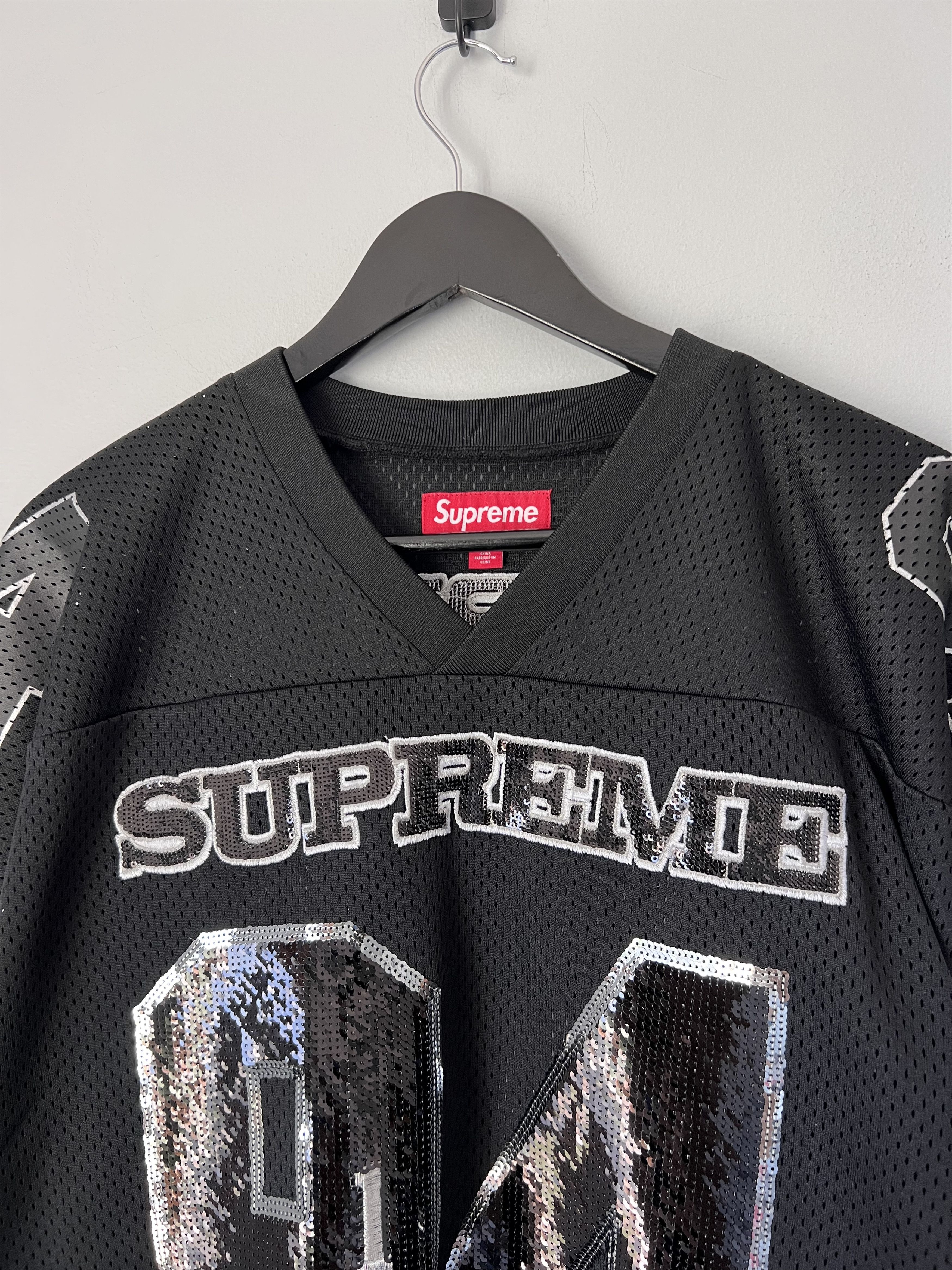 Supreme Supreme Sequin Football Jersey in Black Size US M / EU 48-50 / 2 - 2 Thumbnail