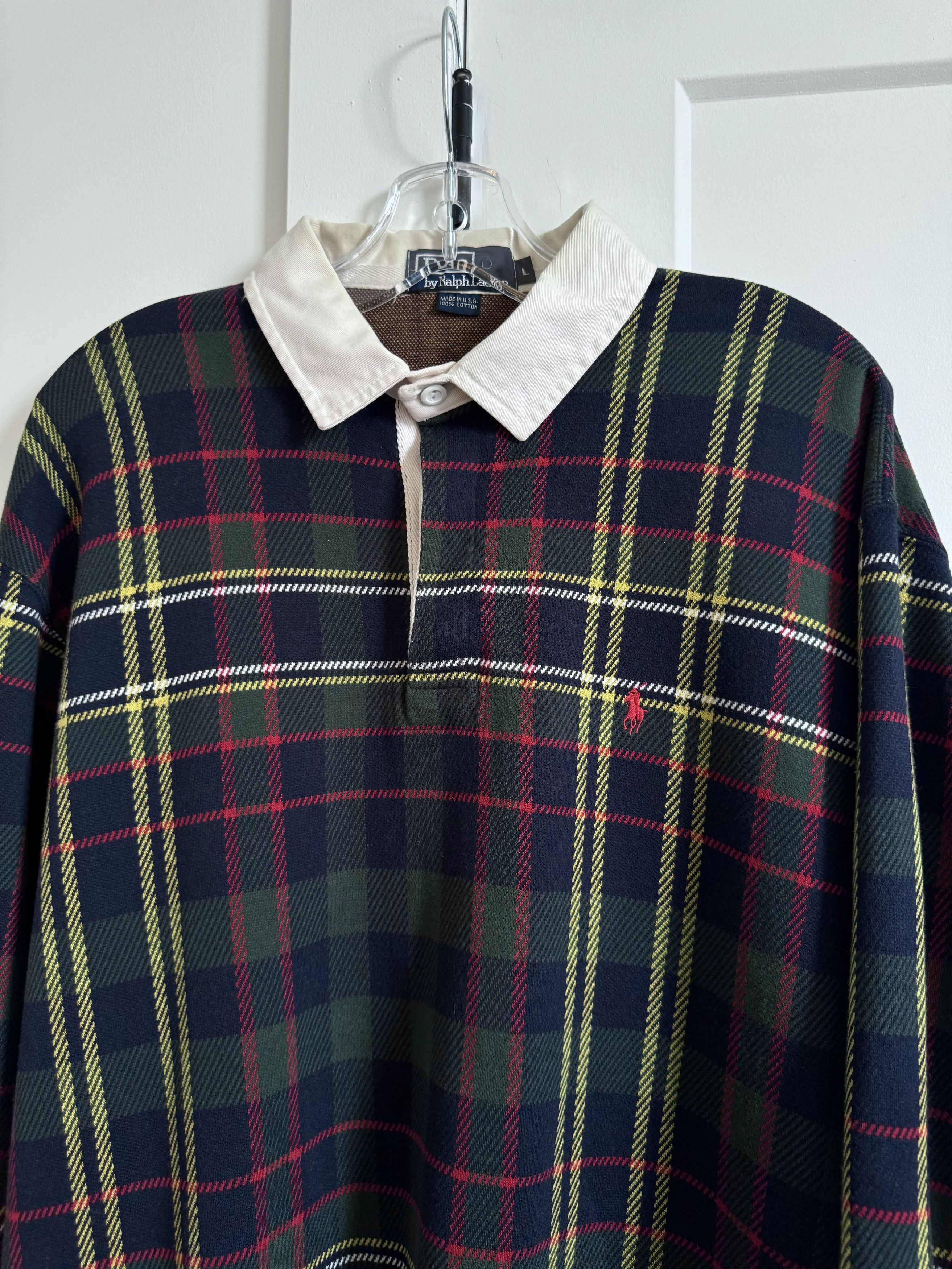 Polo Ralph Lauren Vintage Polo Ralph Lauren Plaid Rugby Shirt. Size Large. Size US L / EU 52-54 / 3 - 2 Thumbnail