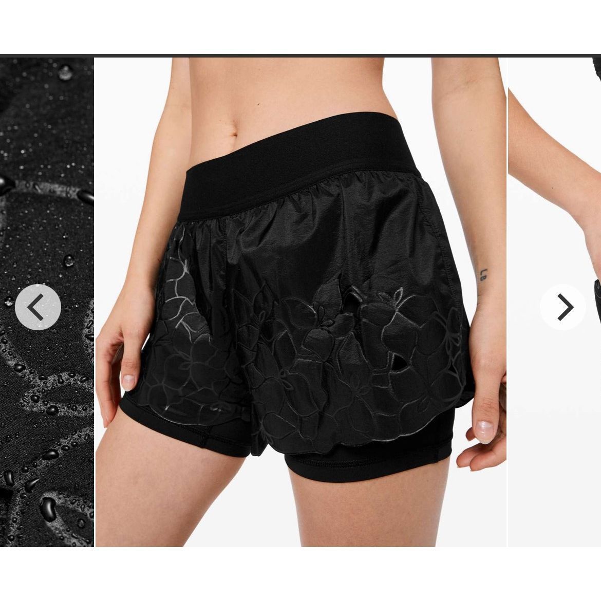 Lululemon Lululemon Black Floral Athletic Workout Shorts Women 6 Size 28" / US 6 / IT 42 - 1 Thumbnail