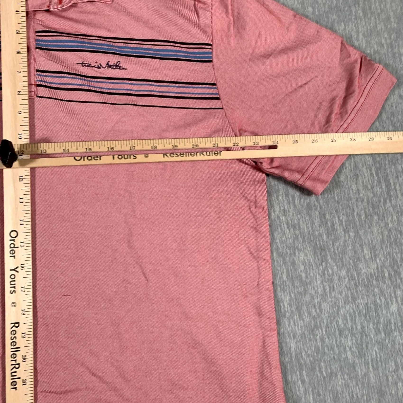 TravisMathew Travis Mathew Polo Shirt Mens XL Pink Stripe Pima Cotton Stretch Golf Size US XL / EU 56 / 4 - 6 Thumbnail