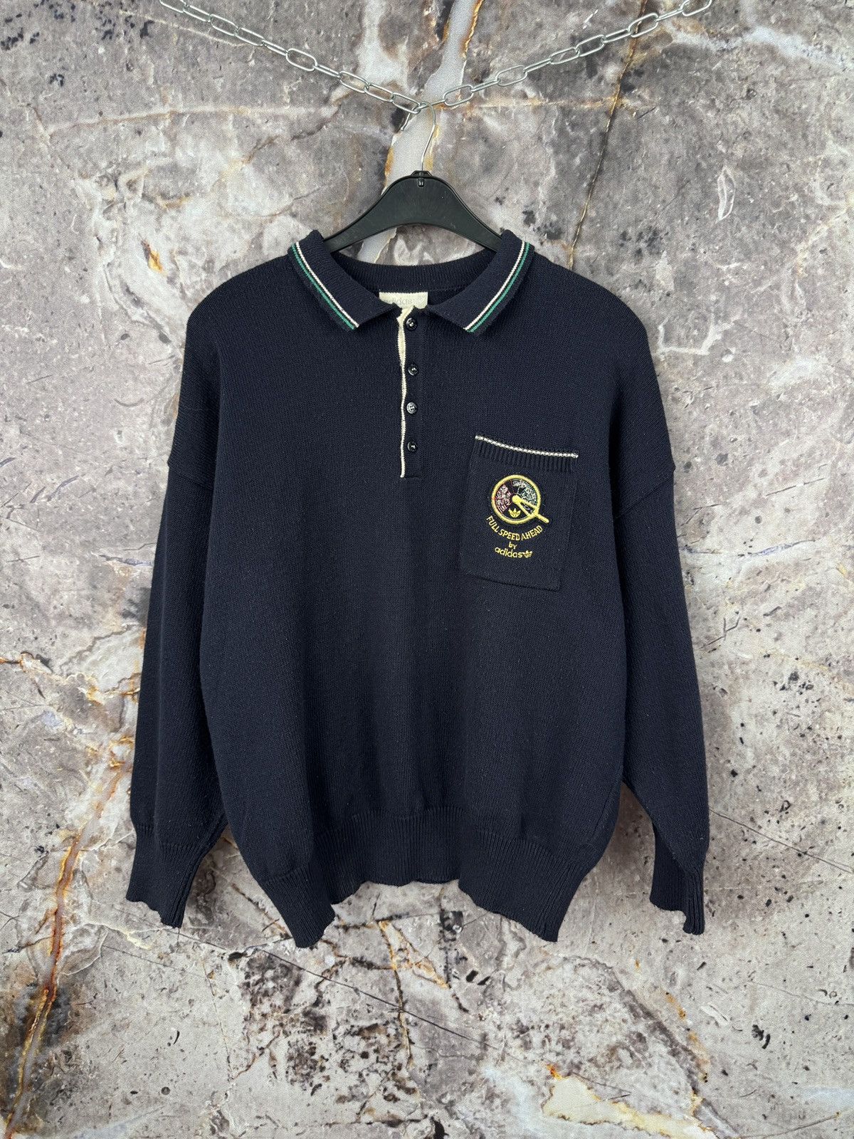 Vintage Men’s Adidas Full Speed Ahead Sweater Vintage Size 44 (L-XL) Size US L / EU 52-54 / 3 - 1 Thumbnail