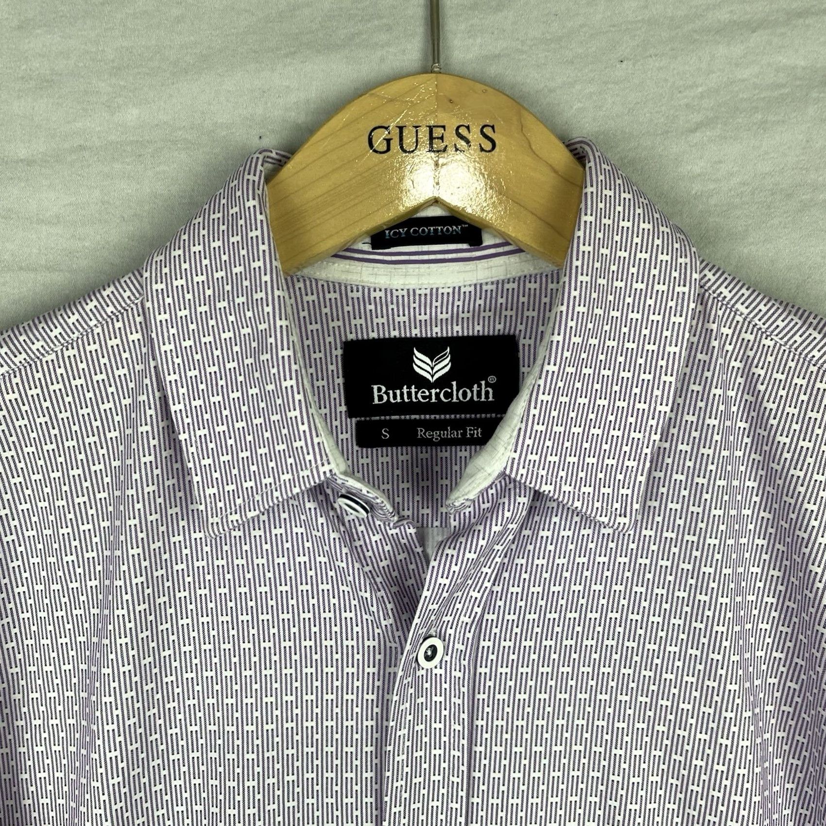 Vintage Buttercloth Shirt Men Small Icy Cotton Button Up Regular Fit Stretch Long Sleeve Size US S / EU 44-46 / 1 - 2 Thumbnail