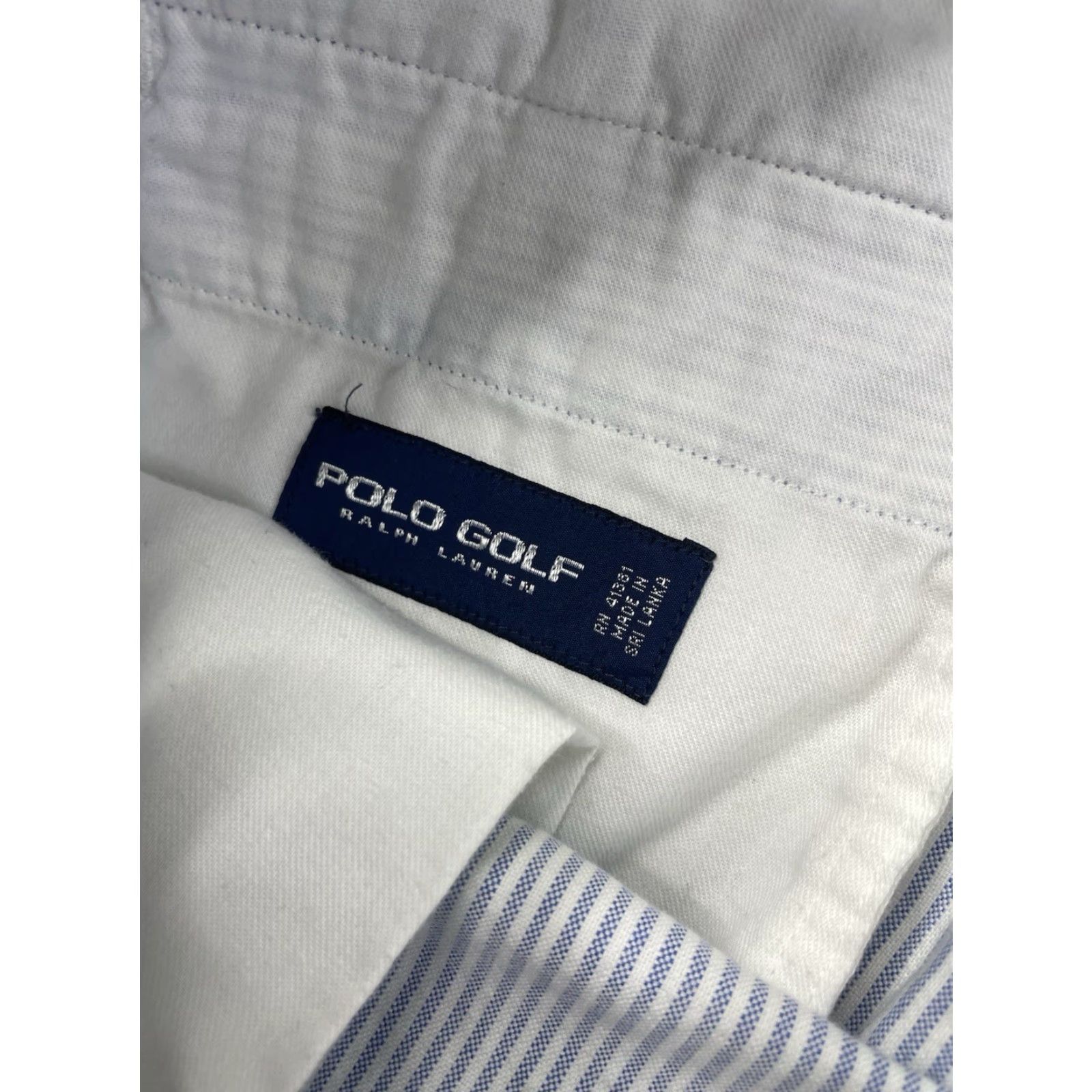 Polo Ralph Lauren Polo Ralph Lauren Shorts Mens 38 Chino Cotton Flat Front Blue White Seersucker Stripe Pockets Mens Size US M / EU 48-50 / 2 - 5 Thumbnail