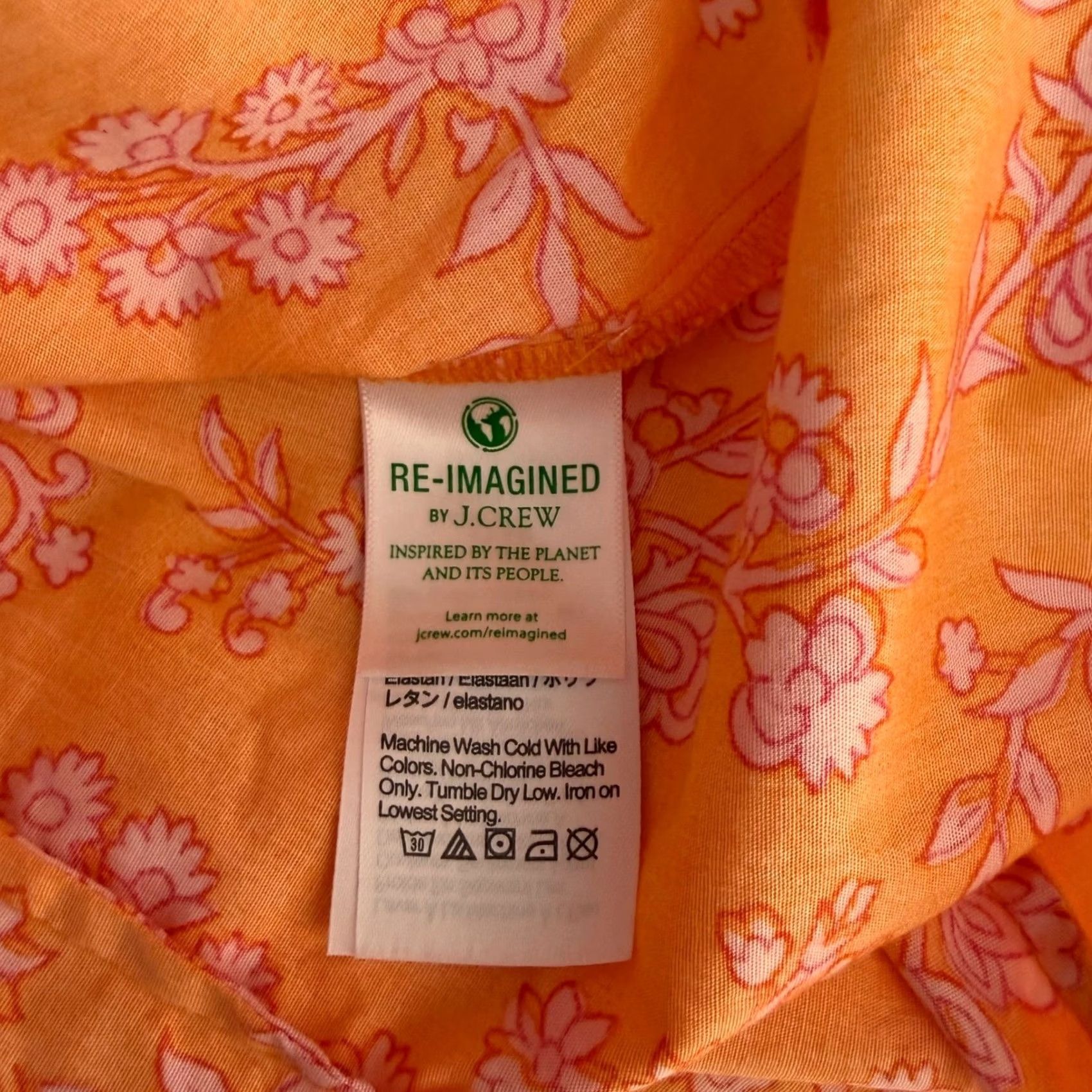 J.Crew VINTAGE? No. (Answer requires non-VINTAGE) J.CREW Floral Sleeveless Button-Down Top Orange Pink Re-Imagined Cotton Blend EUC Womens S Small? (Oops) Size S / US 4 / IT 40 - 6 Thumbnail