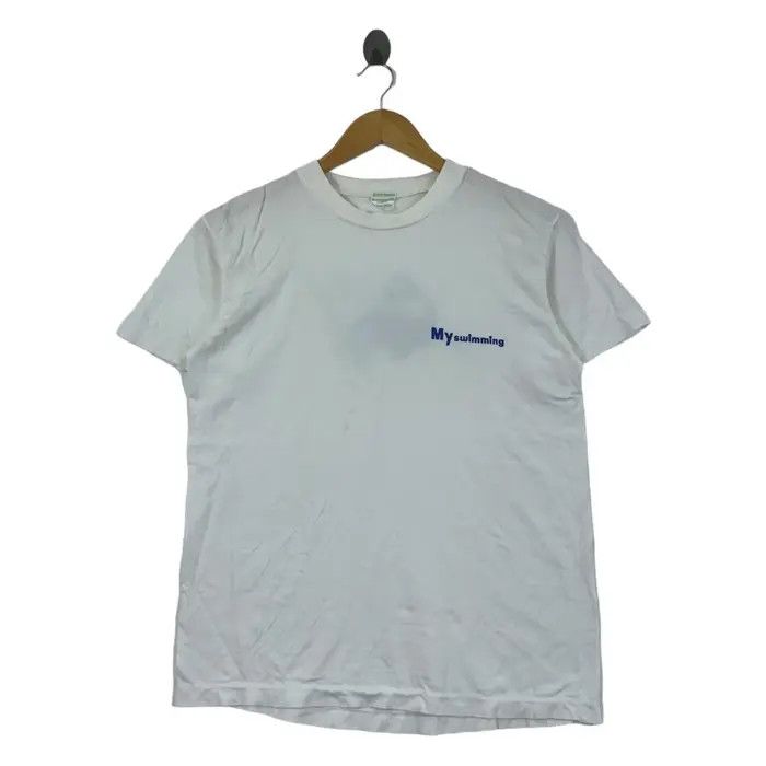 Vintage Vintage JAPAN ANDESAURUS DINOSAUR Swimming Tee Shirt Size US M / EU 48-50 / 2 - 1 Thumbnail