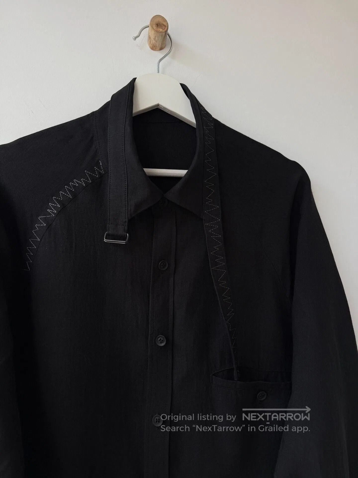 Yohji Yamamoto Yohji Yamamoto Black Linen Shirt. Size US L / EU 52-54 / 3 - 3 Thumbnail