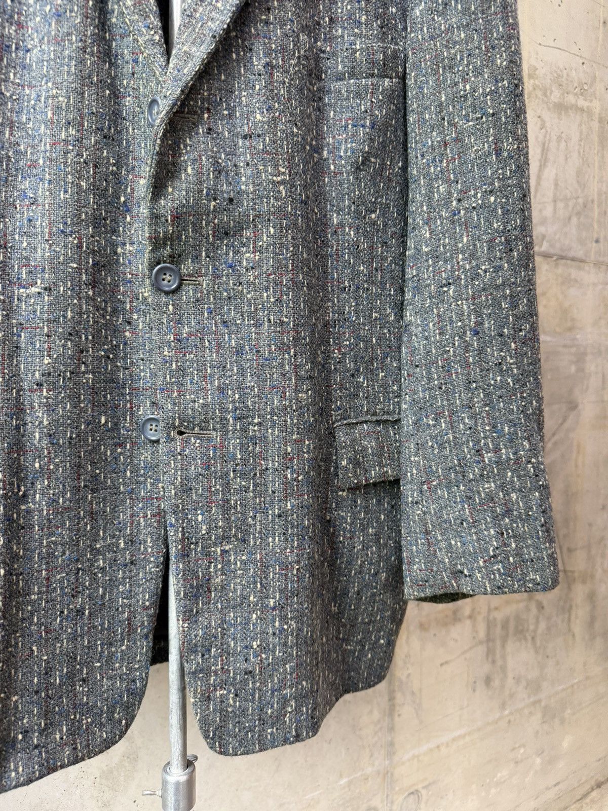 Vintage 50s Grey Black/Blue/Red Atomic Fleck Wool Rockabilly Jacket Size 44R - 7 Thumbnail