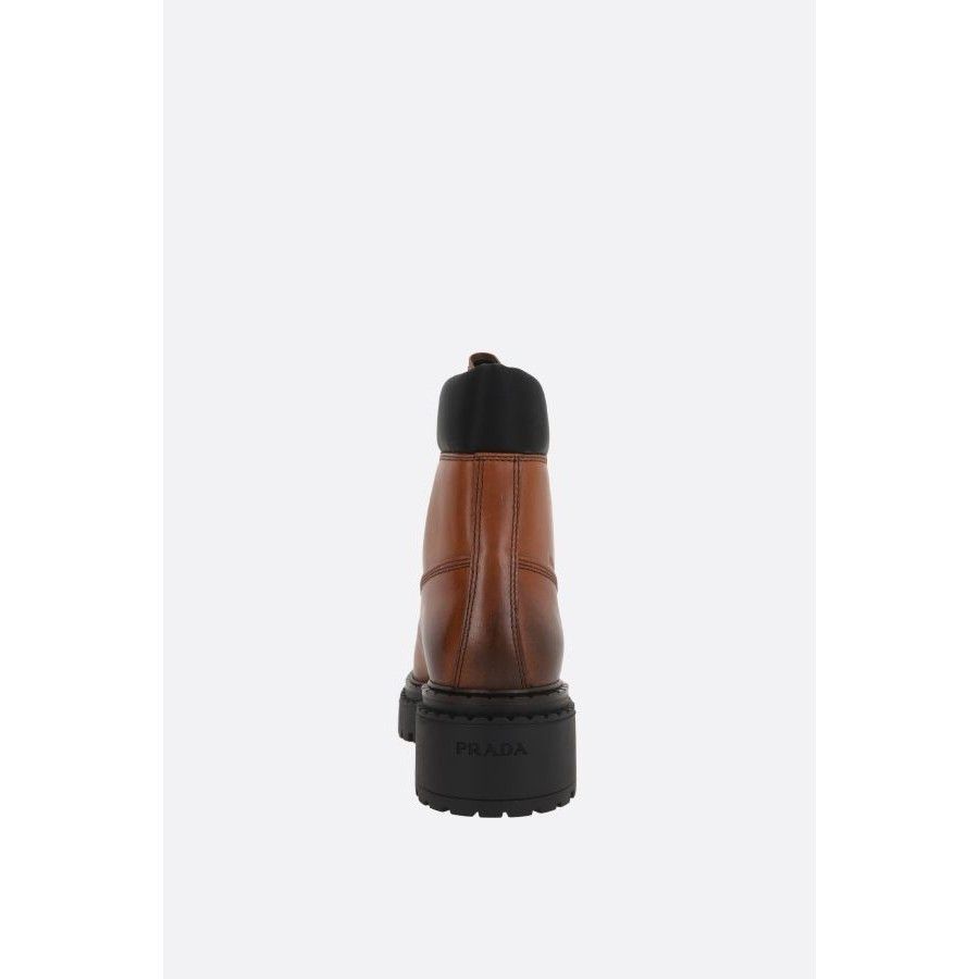 Prada PRADA Brown Vintage Leather Combat Boots New And Authentic ( Size US 6 / IT 36 - 3 Thumbnail