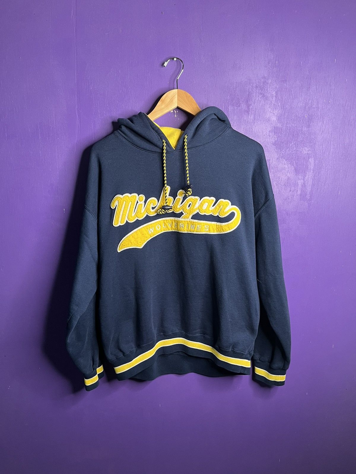 Starter × Vintage Vintage 90s Starter Michigan wolverines script logo hoodie Size US L / EU 52-54 / 3 - 1 Thumbnail