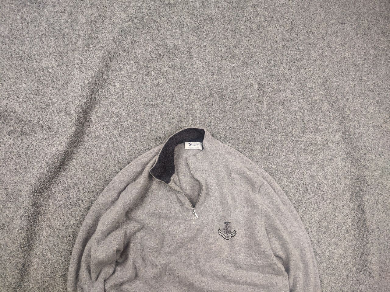 Johnstons of elgin Design Pure Wool Gray zip Jumper Sweater