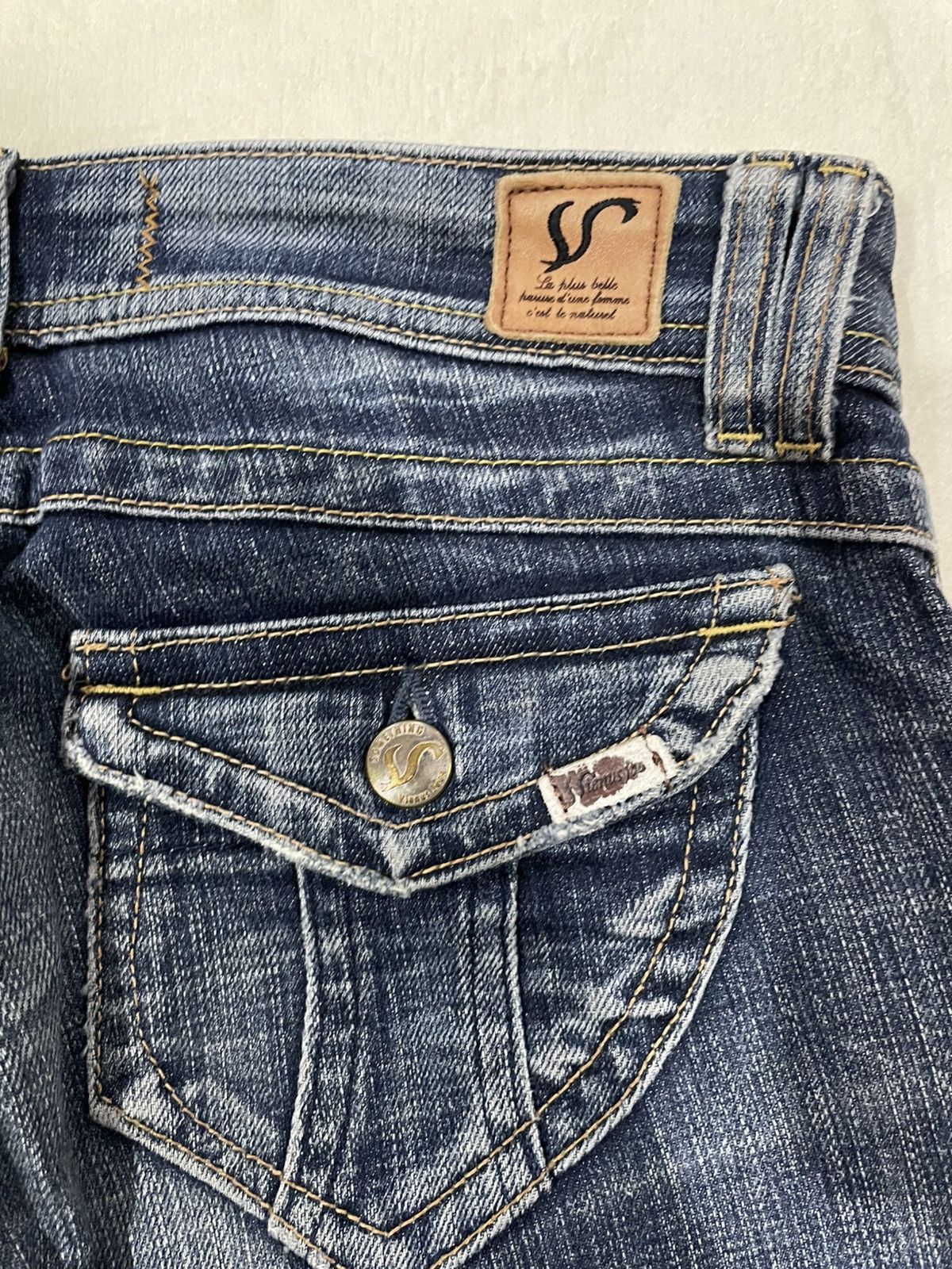 Edwin Vintage Something Edwin Mudwash Ripped Boot Cut Denim Jeans Size US 31 - 17 Thumbnail